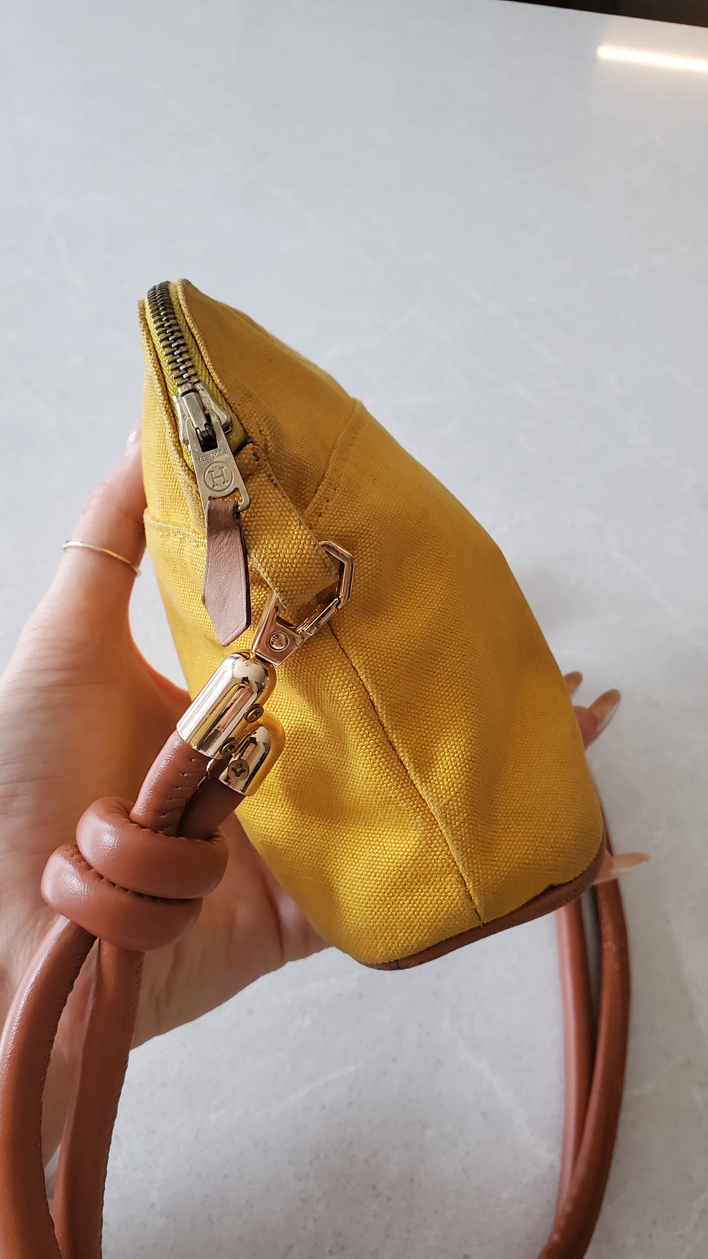 Authentic Hermès Upcycle Canvas Pochette with Strap