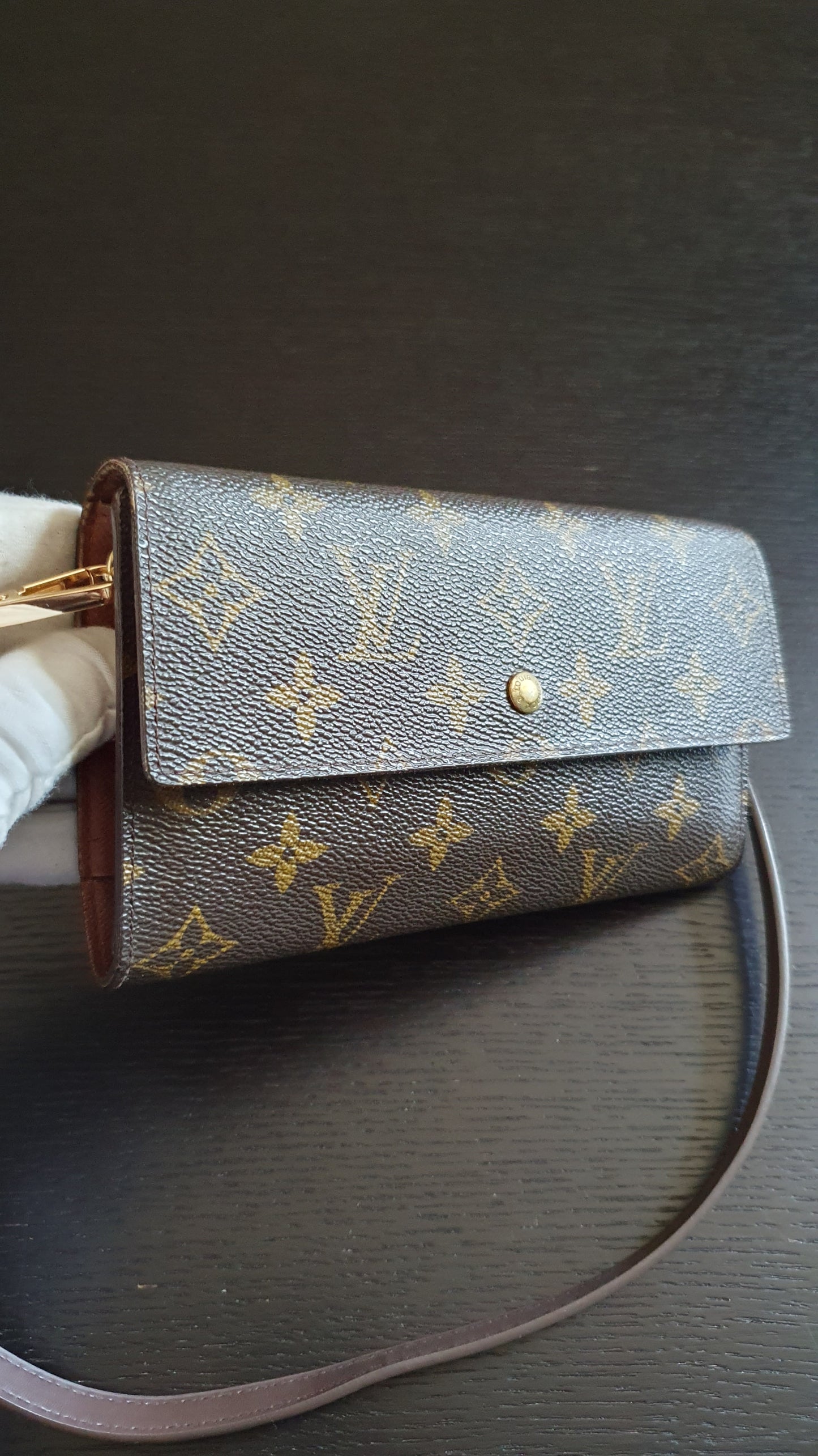 Authentic Vintage Louis Vuitton Upcycle Wallet with Shoulder Strap