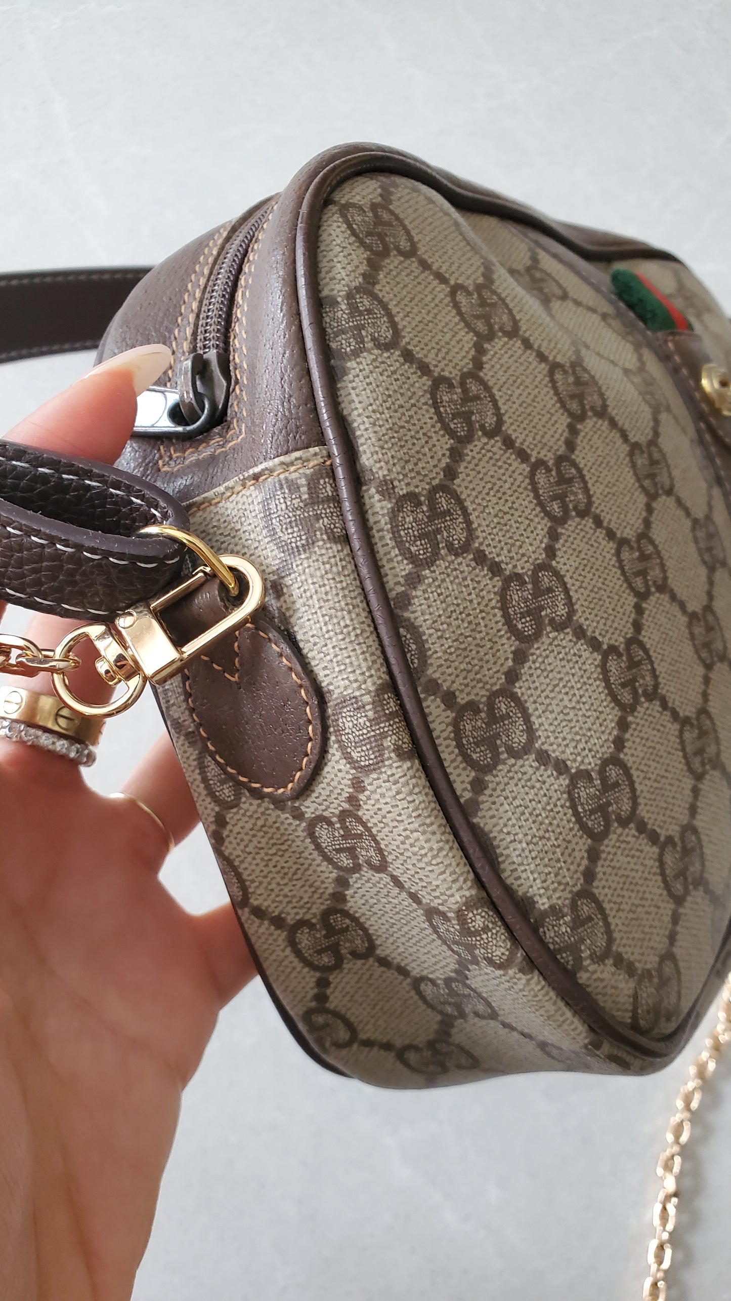 Authentic Vintage Gucci Upcycle Purse with Strap & Chain