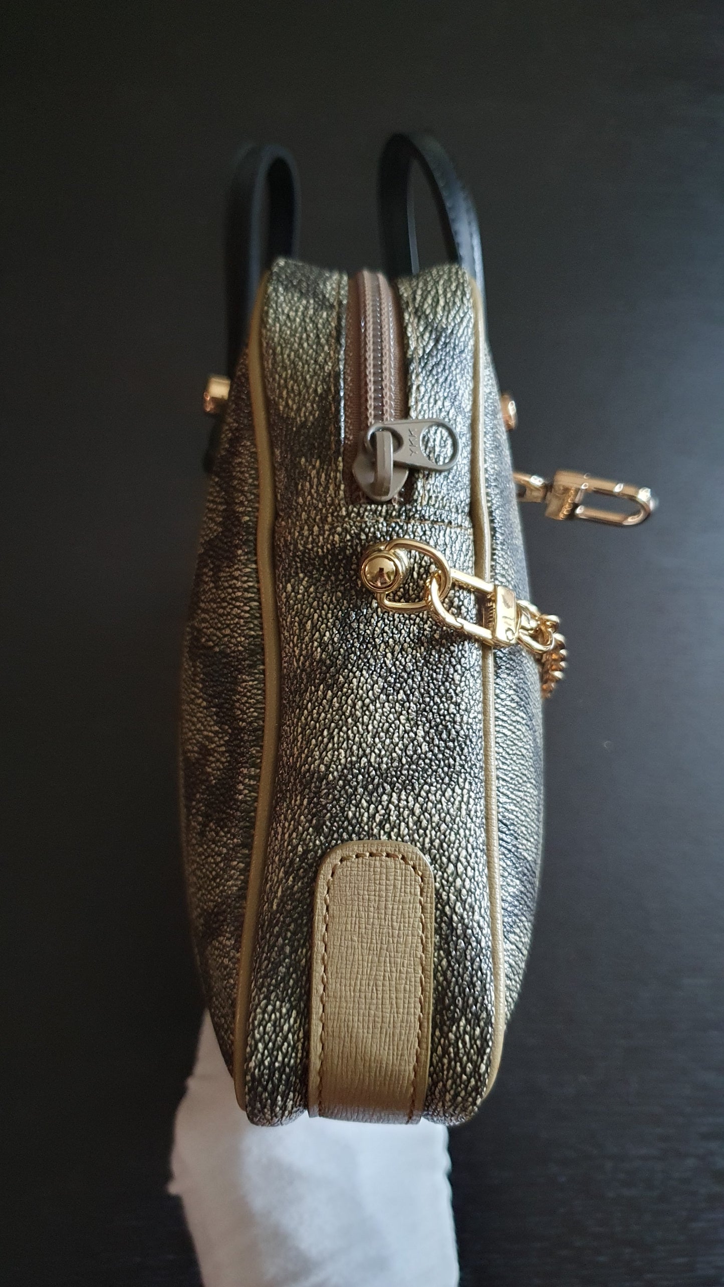 Authentic Vintage YSL Yves Saint Laurent Upcycle Print Purse with Handle Straps & Chain