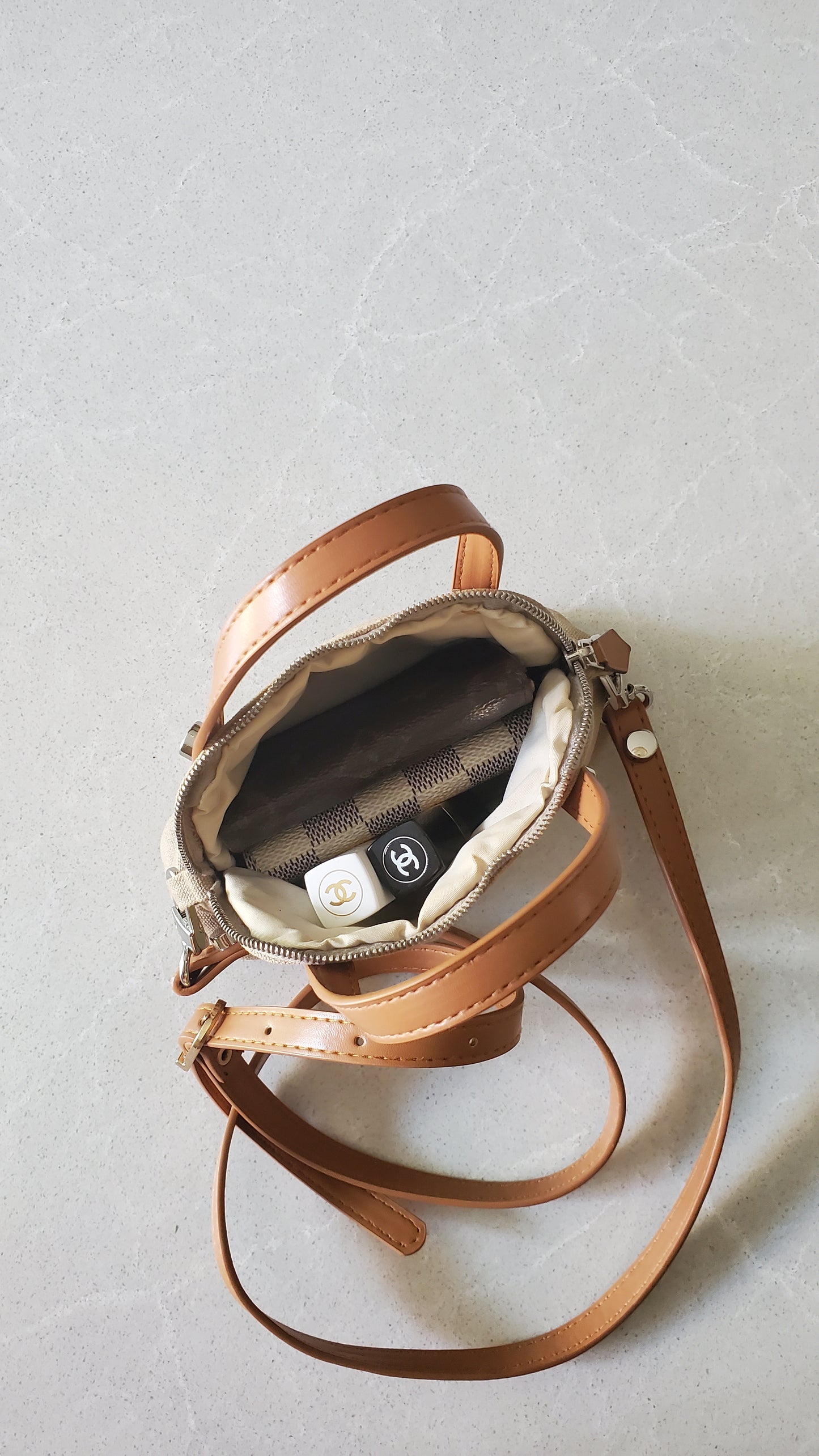 Authentic Hermès Upcycle Canvas Small Pochette with Straps