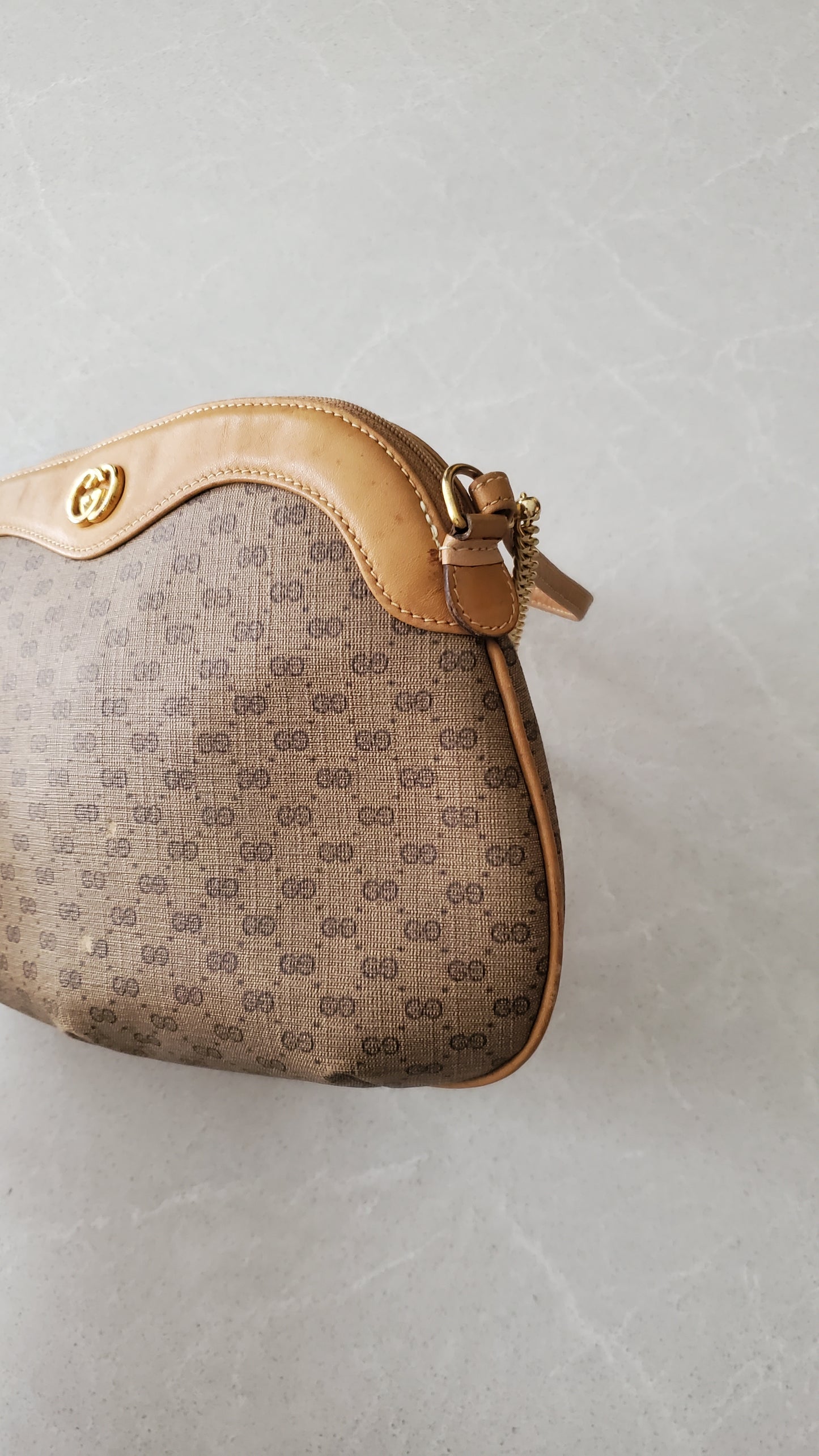 Authentic Vintage Gucci Upcycle Shoulder Purse on Chain/ Strap