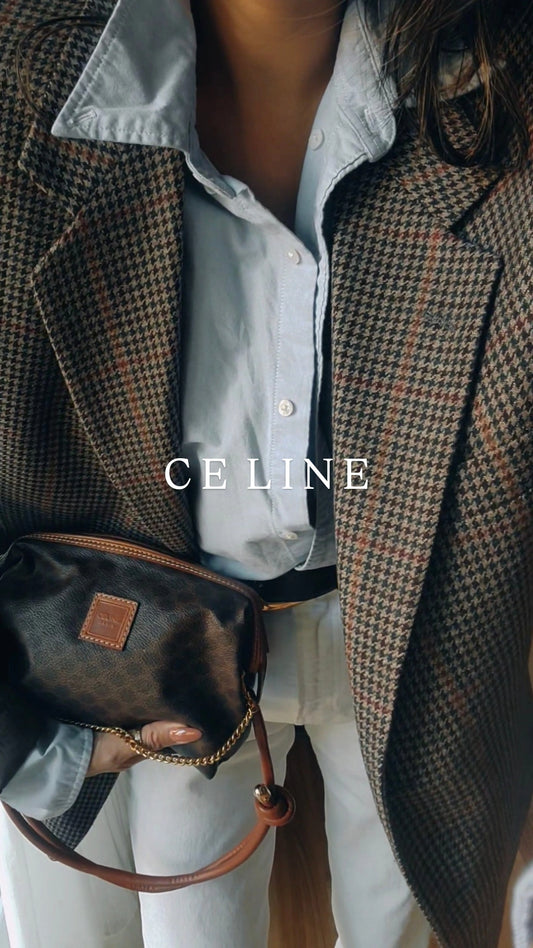 Authentic Vintage Celine Upcycle Purse on Strap & Chain