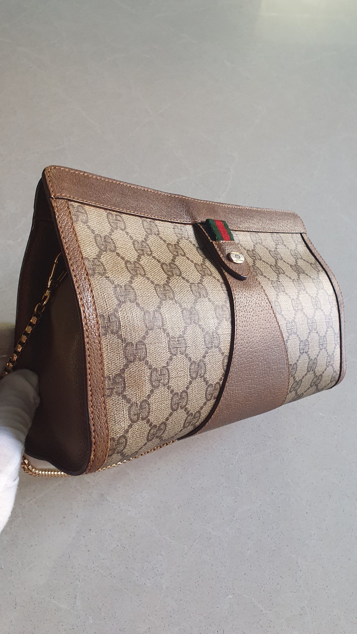 Authentic Vintage Gucci Upcycle Purse with Chains (with velcro closing)