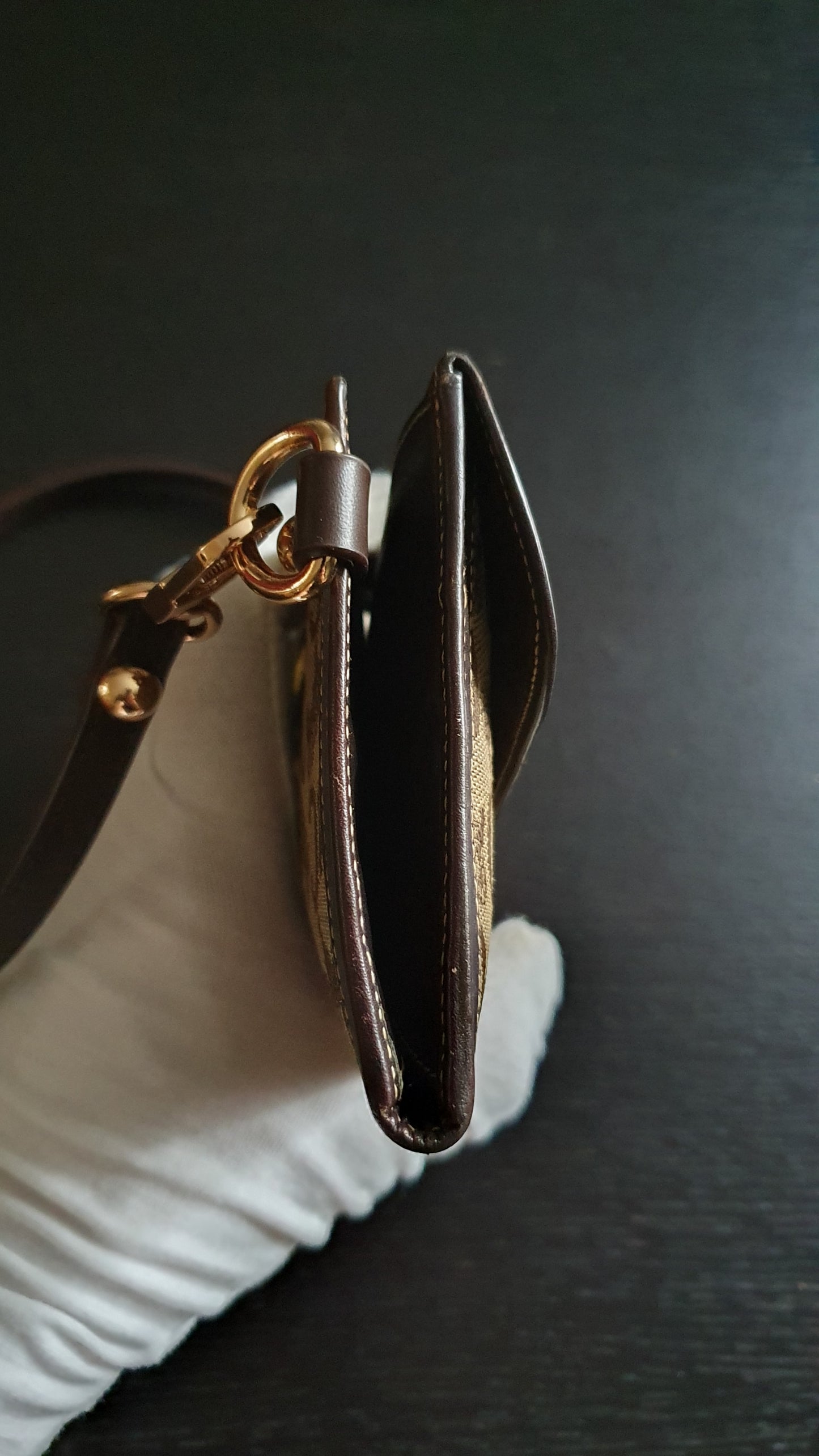 Authentic Vintage Celine Upcycle Wallet with Shoulder Strap