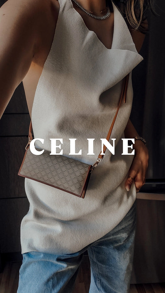 Authentic Vintage Celine Upcycle Long Flap Wallet on Strap