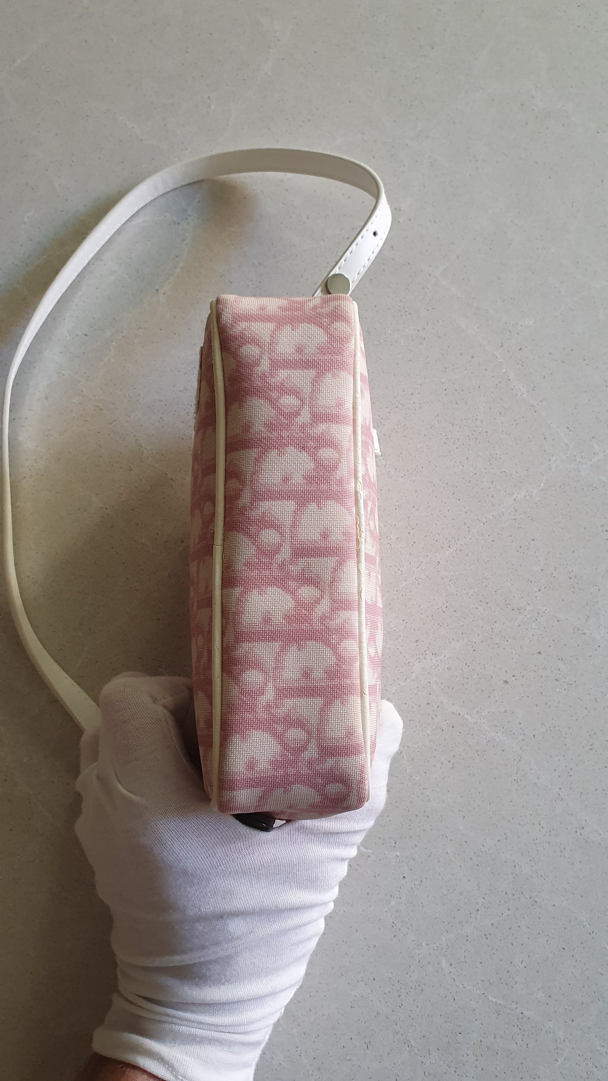 Authentic Vintage Dior Upcycle Pink Shoulder Pouch Purse with Two Handles