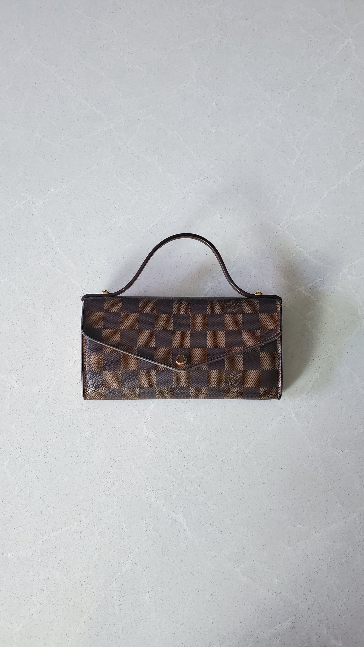 Authentic Louis Vuitton Upcycle Brown Damier Wallet with Single Handle