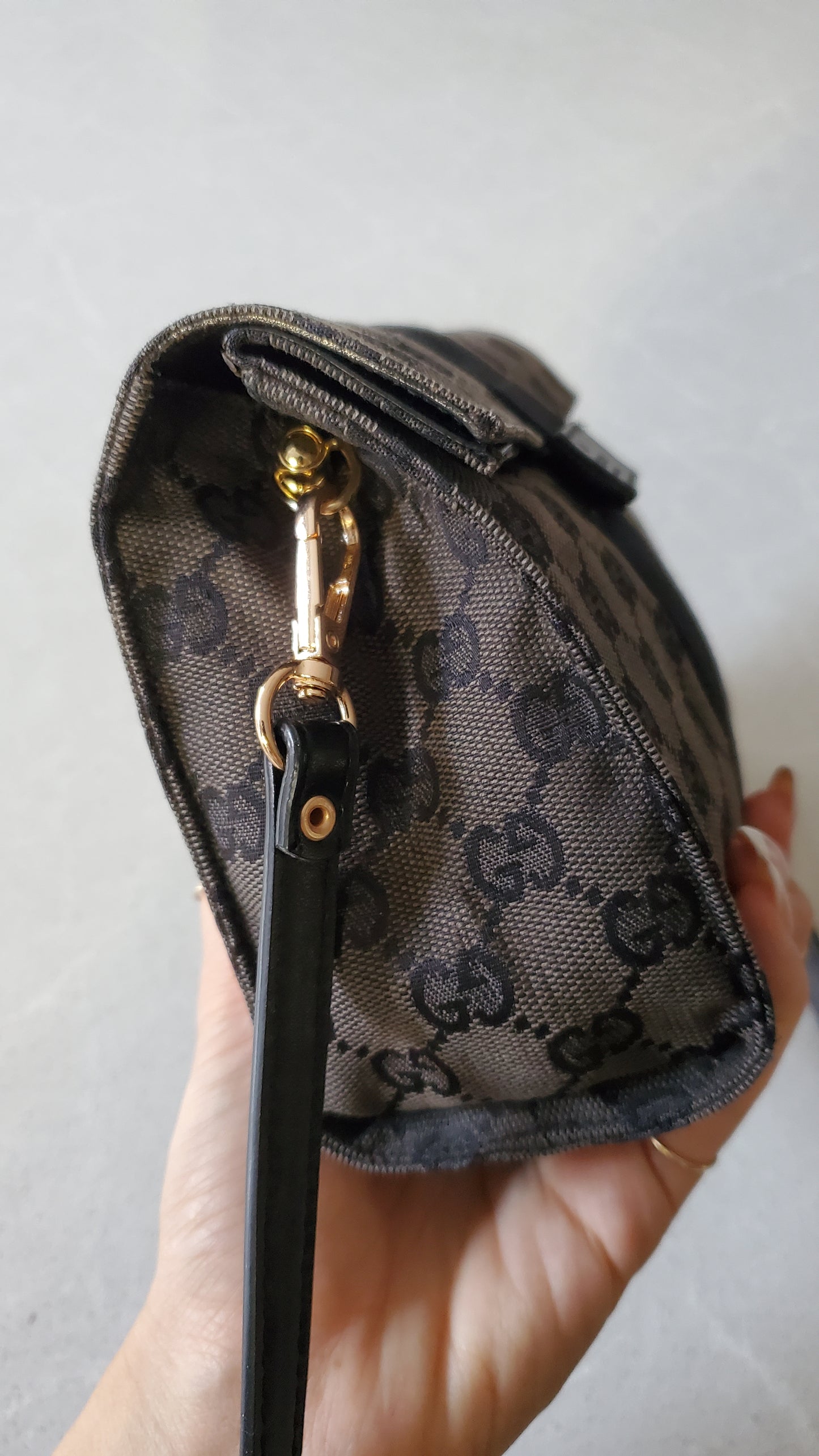Authentic Gucci Upcycle Black Monogram Purse with Strap