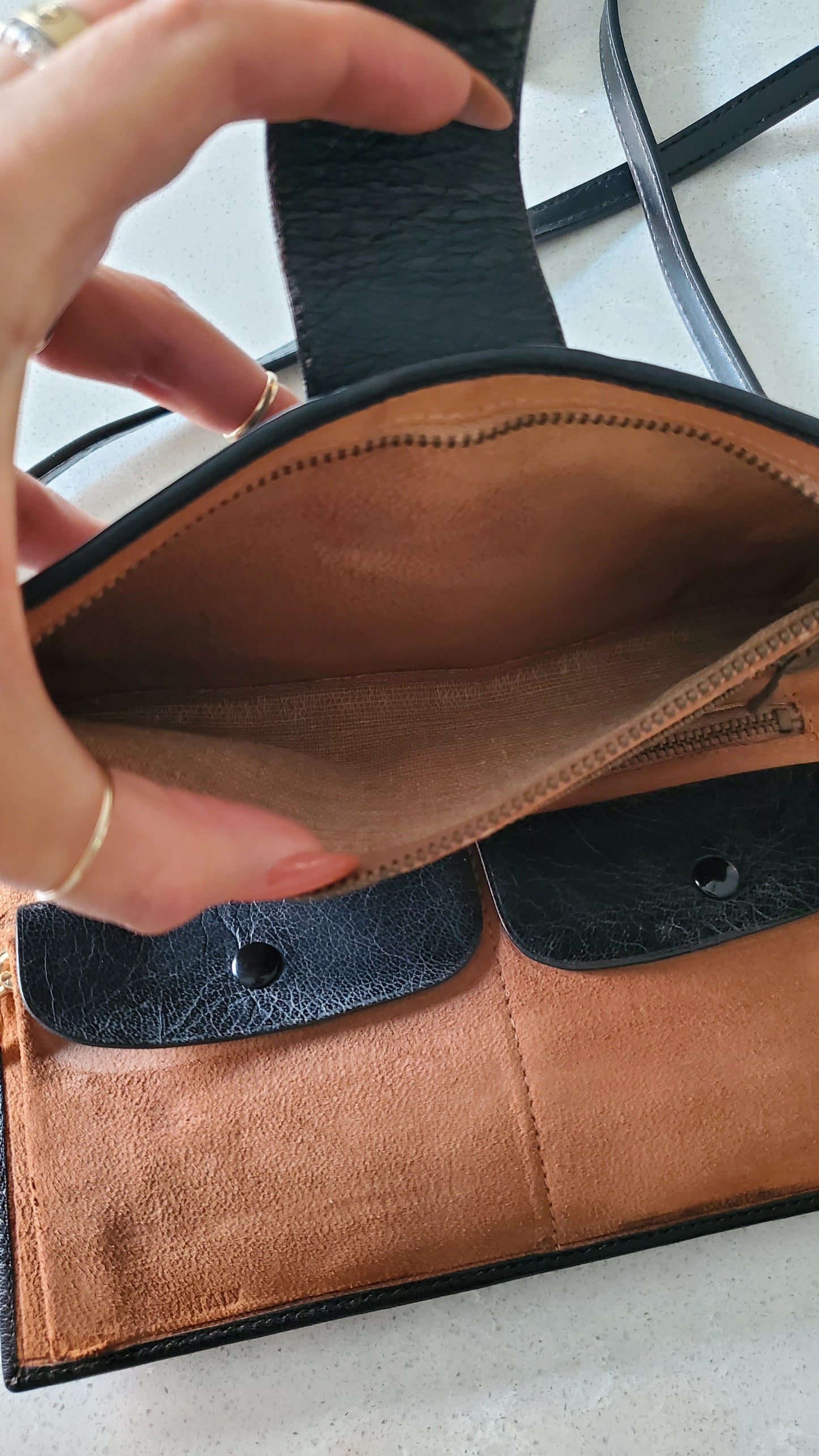 Authentic Vintage Celine Upcycle Long Black Wallet on Strap