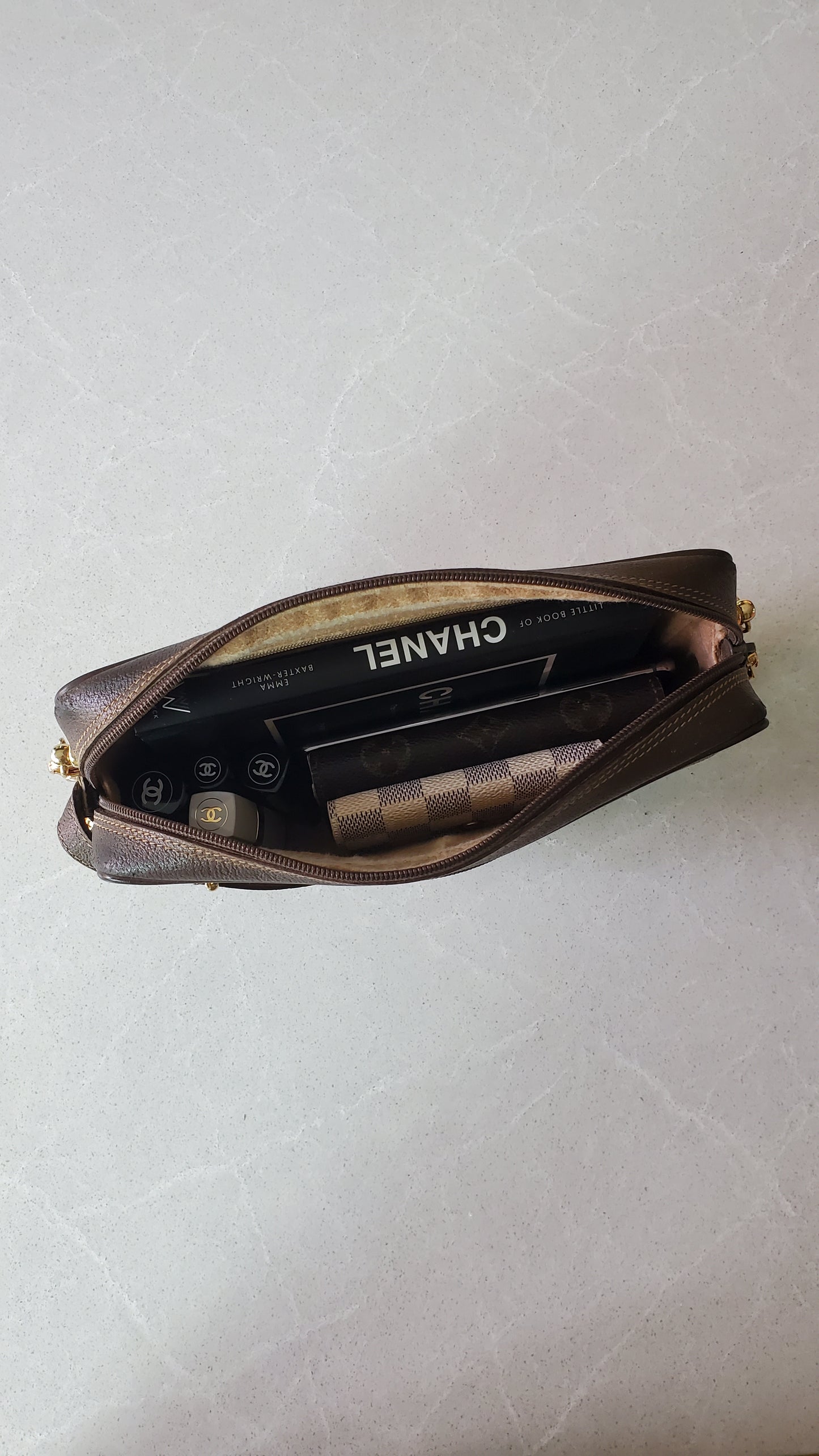 Authentic Vintage Gucci Upcycle Brown Bag with Chain