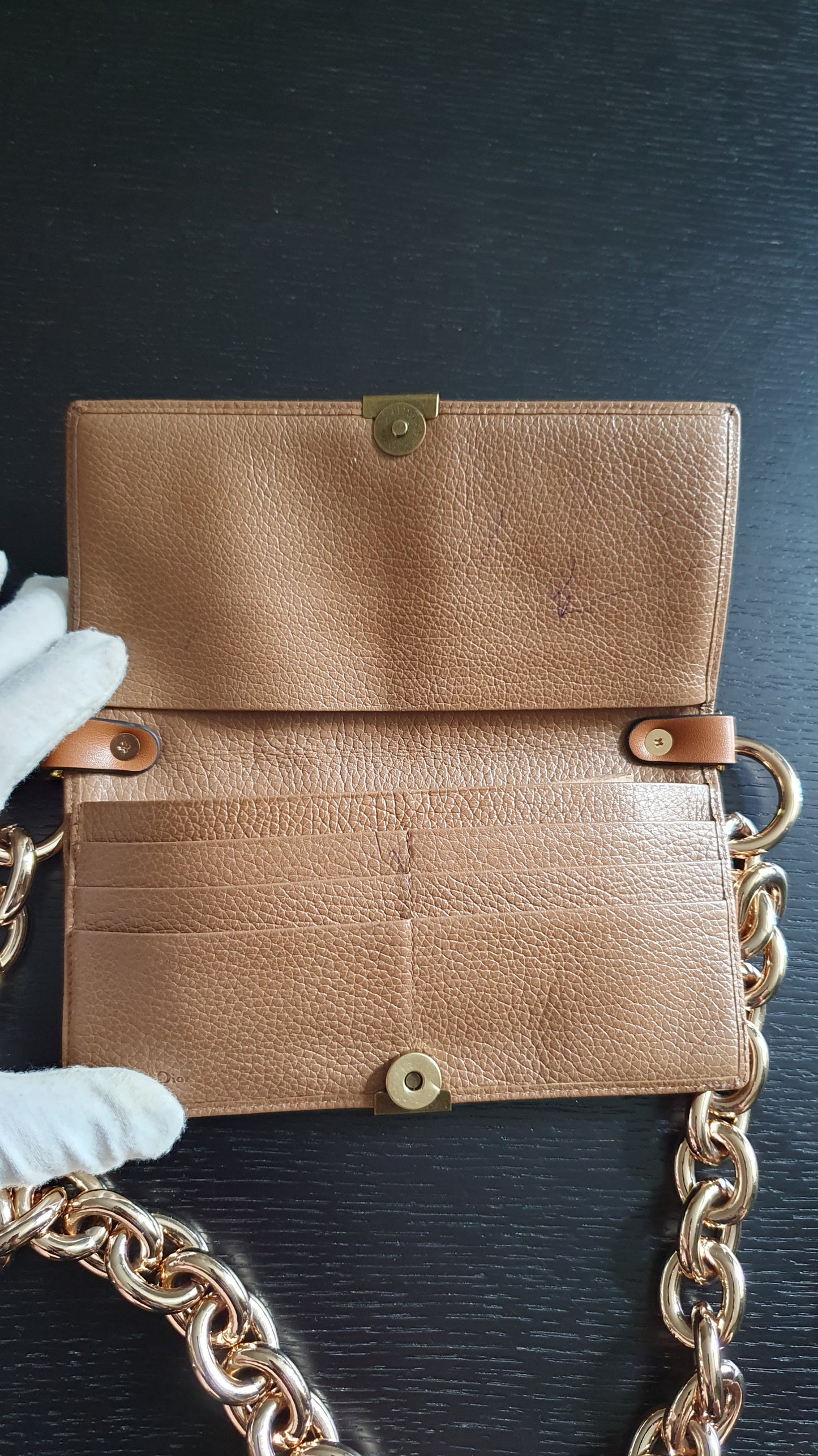 Authentic Vintage Dior Upcycle Wallet with Shoulder Chain