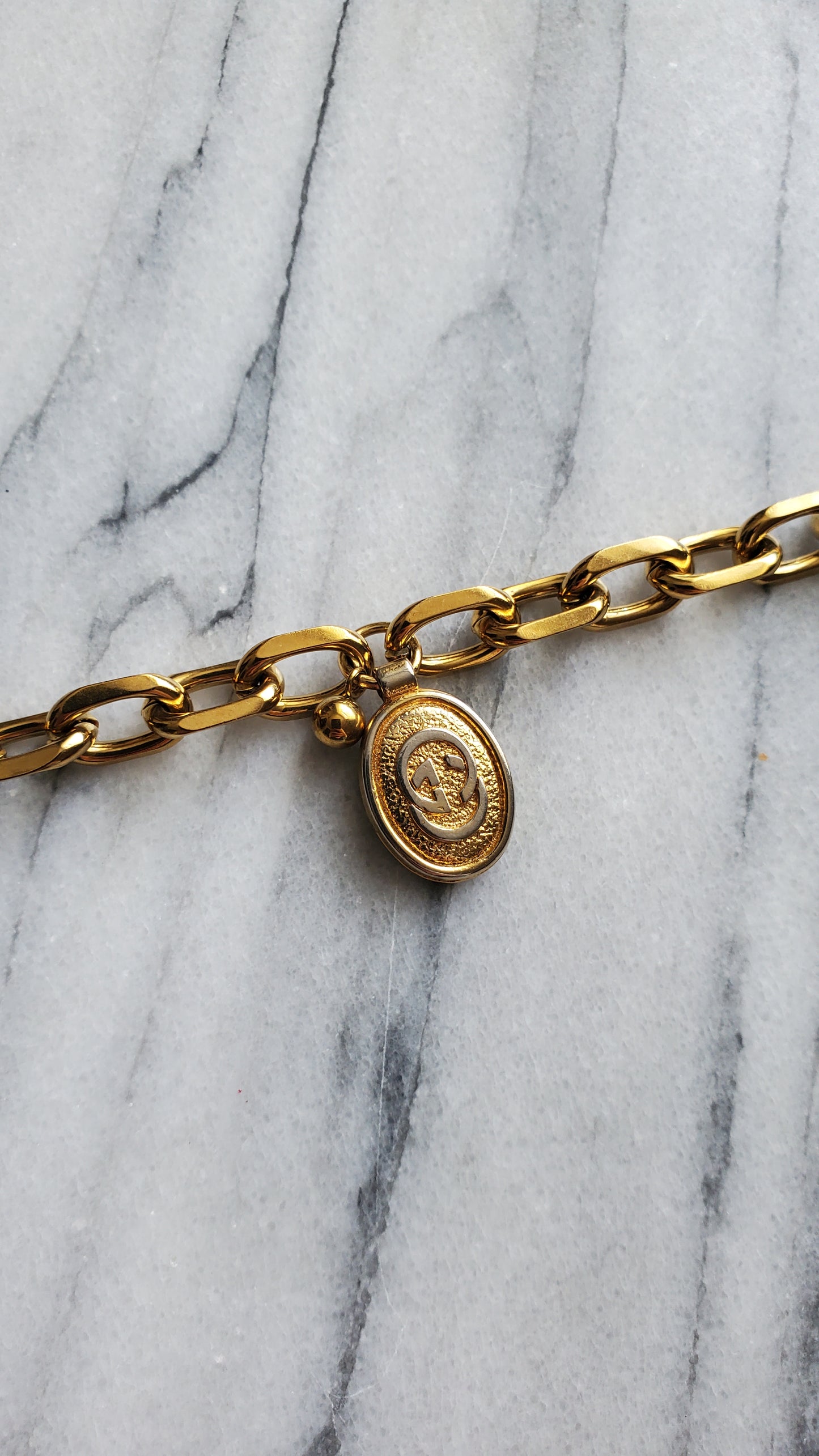 Authentic Vintage Gucci Upcycle Gold Chunky Necklace