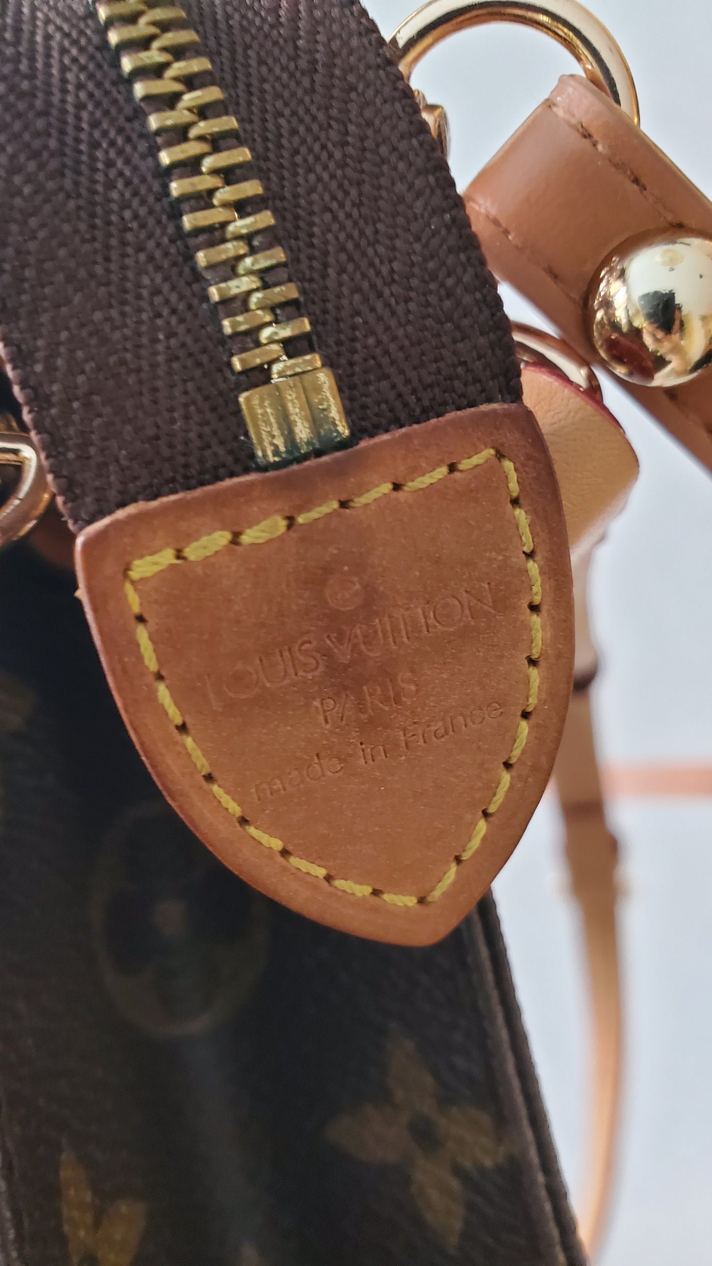 Authentic Vintage Louis Vuitton (Cream Insert) Upcycle Toiletry Pouch with Chain & 2 Straps