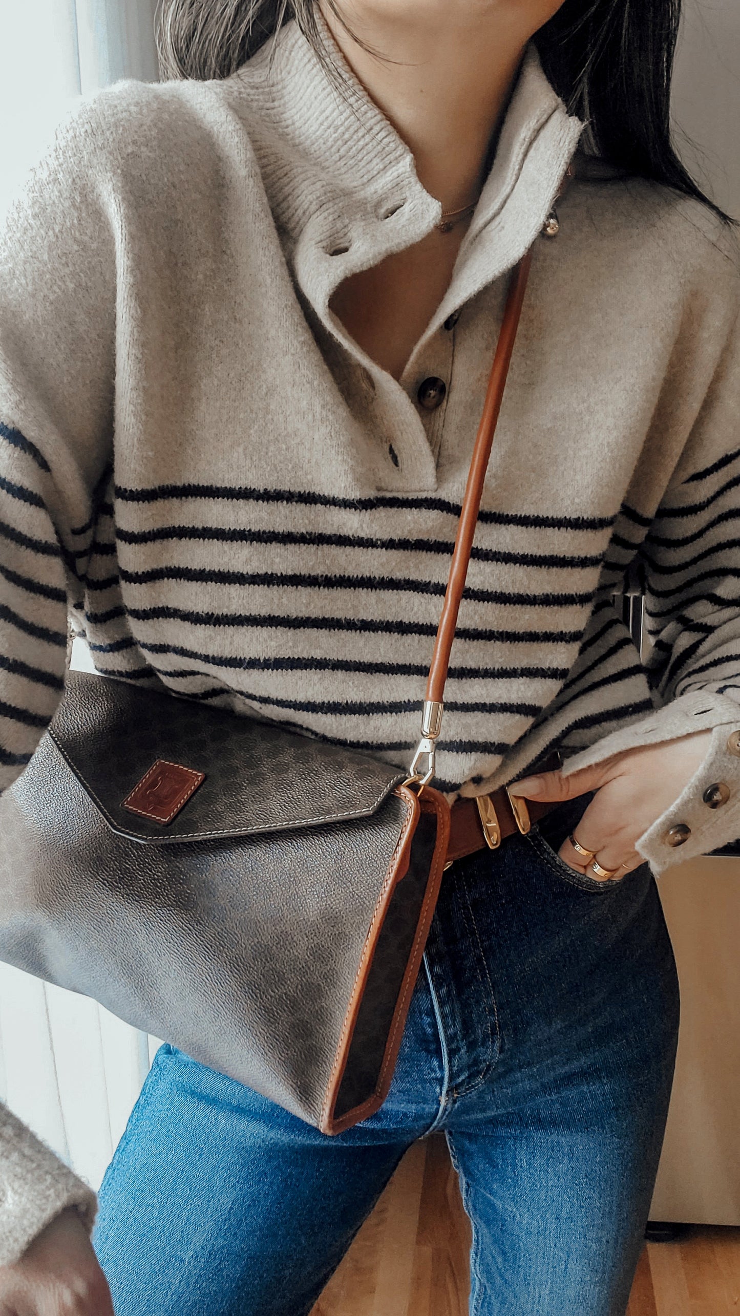 Authentic Vintage Celine (Brown) Upcycle Purse with Straps