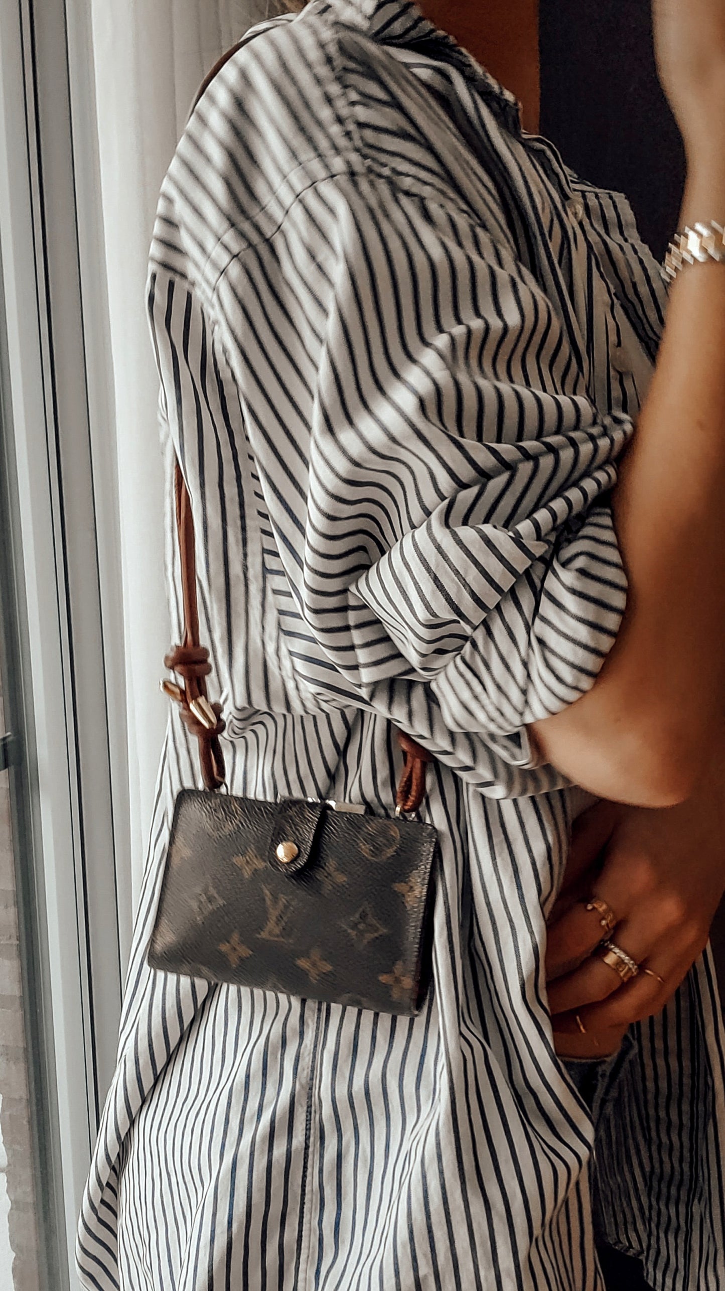 Authentic Vintage Louis Vuitton Upcycle Small Compact Wallet with Strap