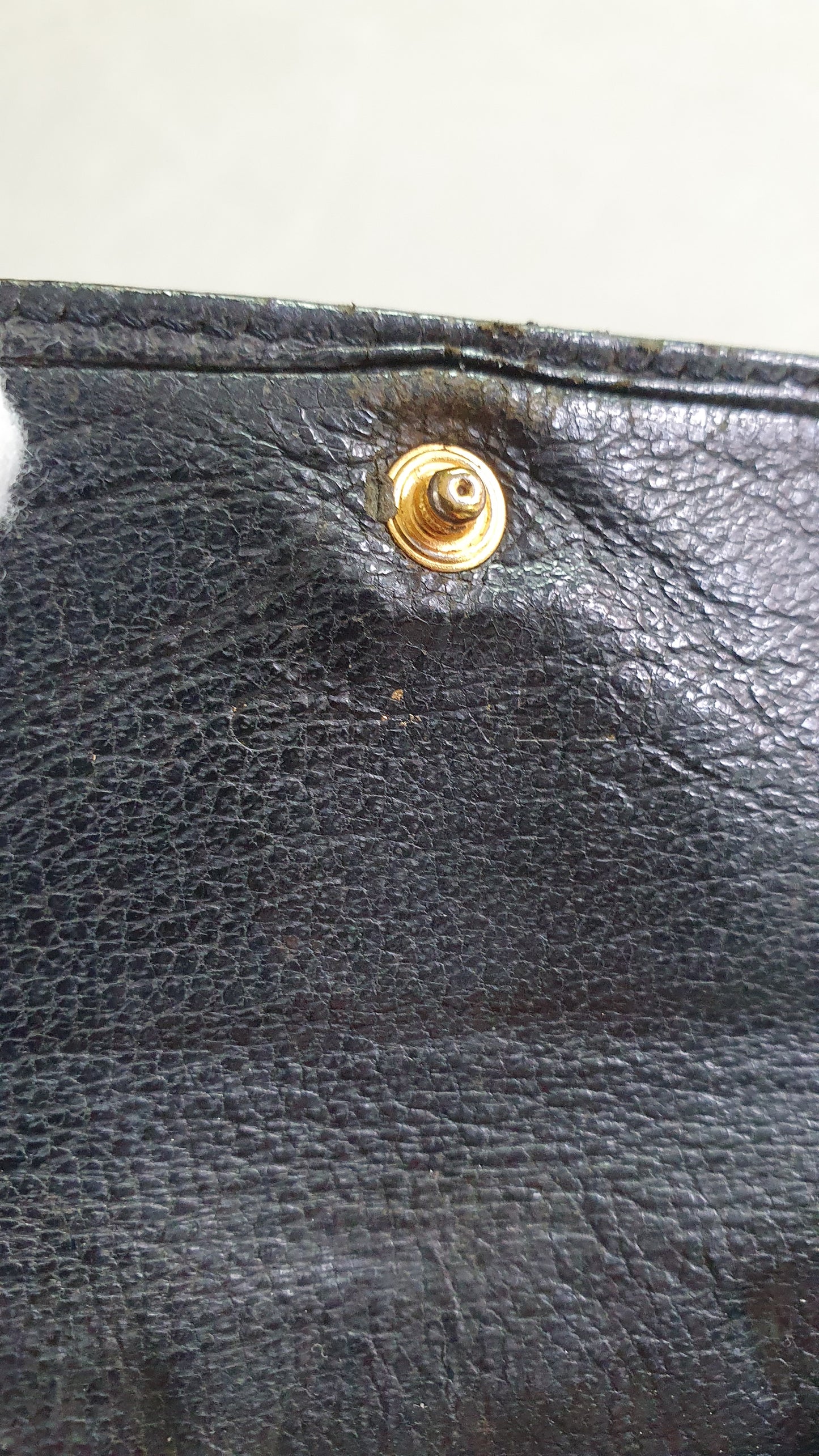 Authentic Chanel Upcycle Mini Black Leather Wallet with Single Handle