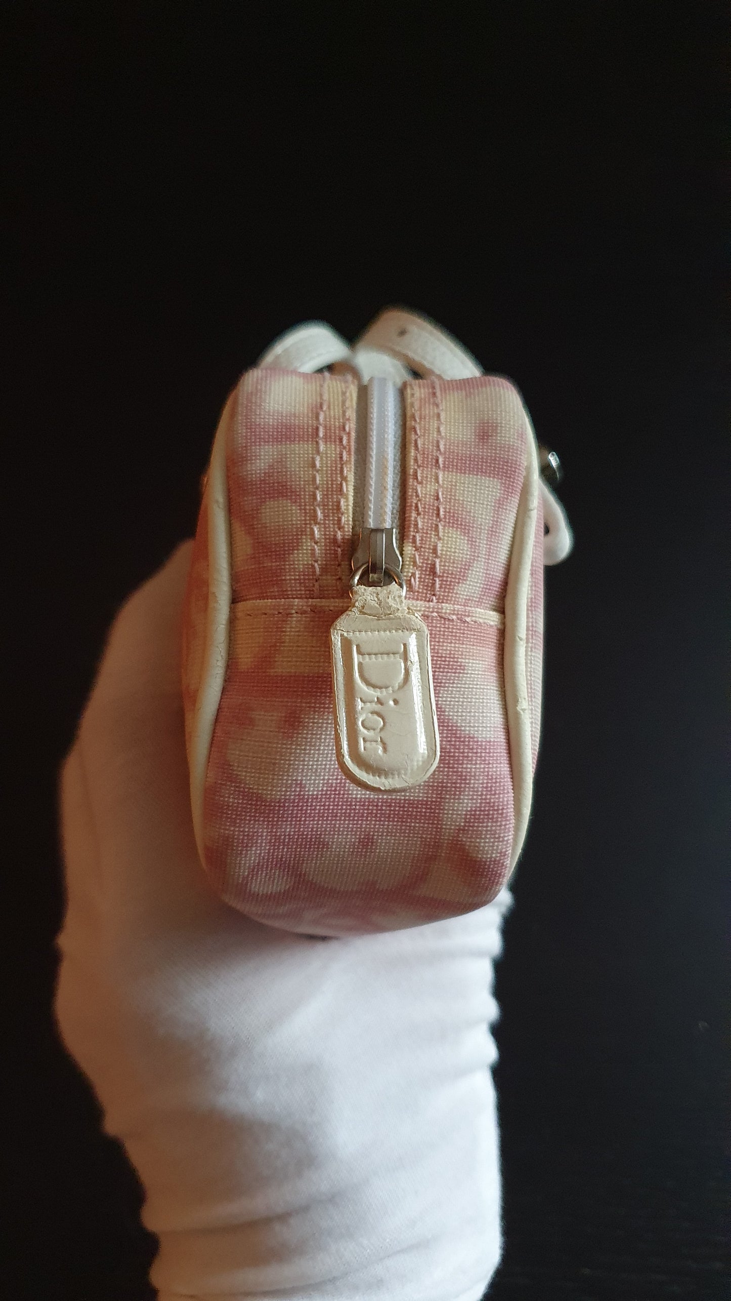 Authentic Vintage Dior Upcycle Pink Shoulder Pouch Purse with Two Handles