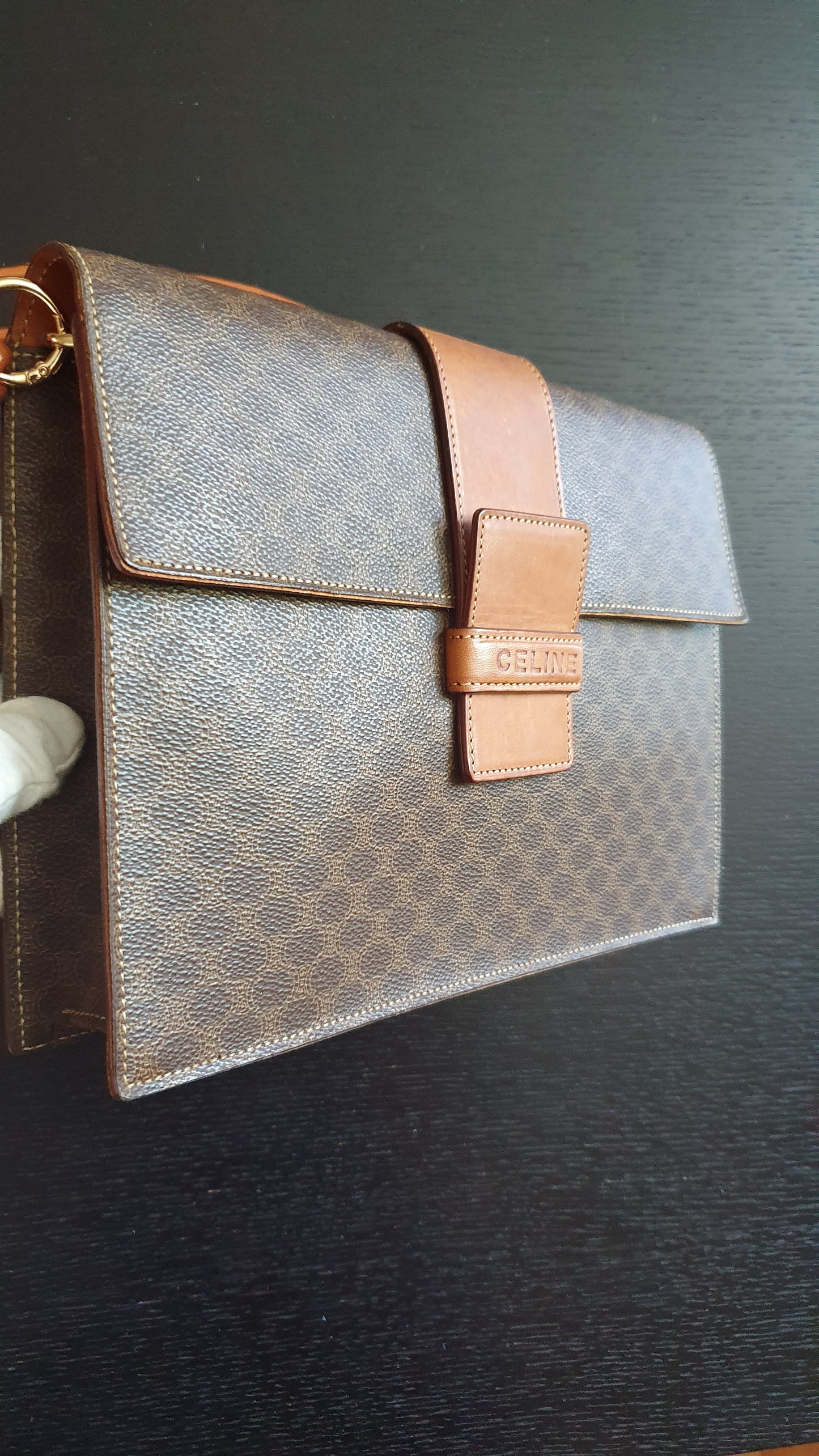 *Rare* Authentic Vintage Celine Upcycle Brown Versatile Purse with Strap