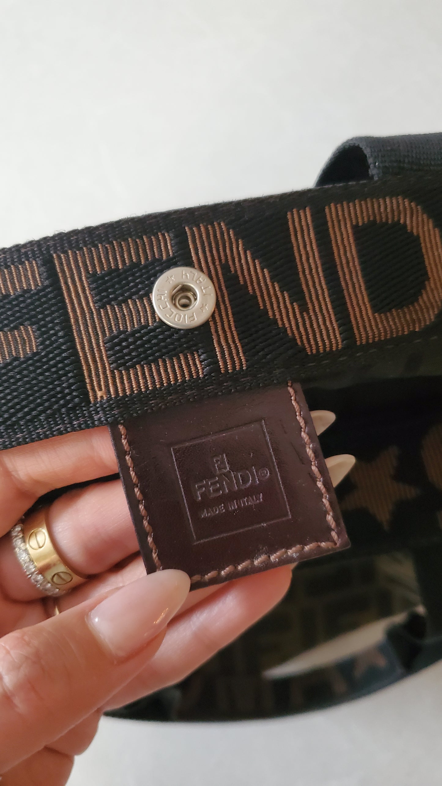 Authentic Fendi FF Large Tote Bag on Strap