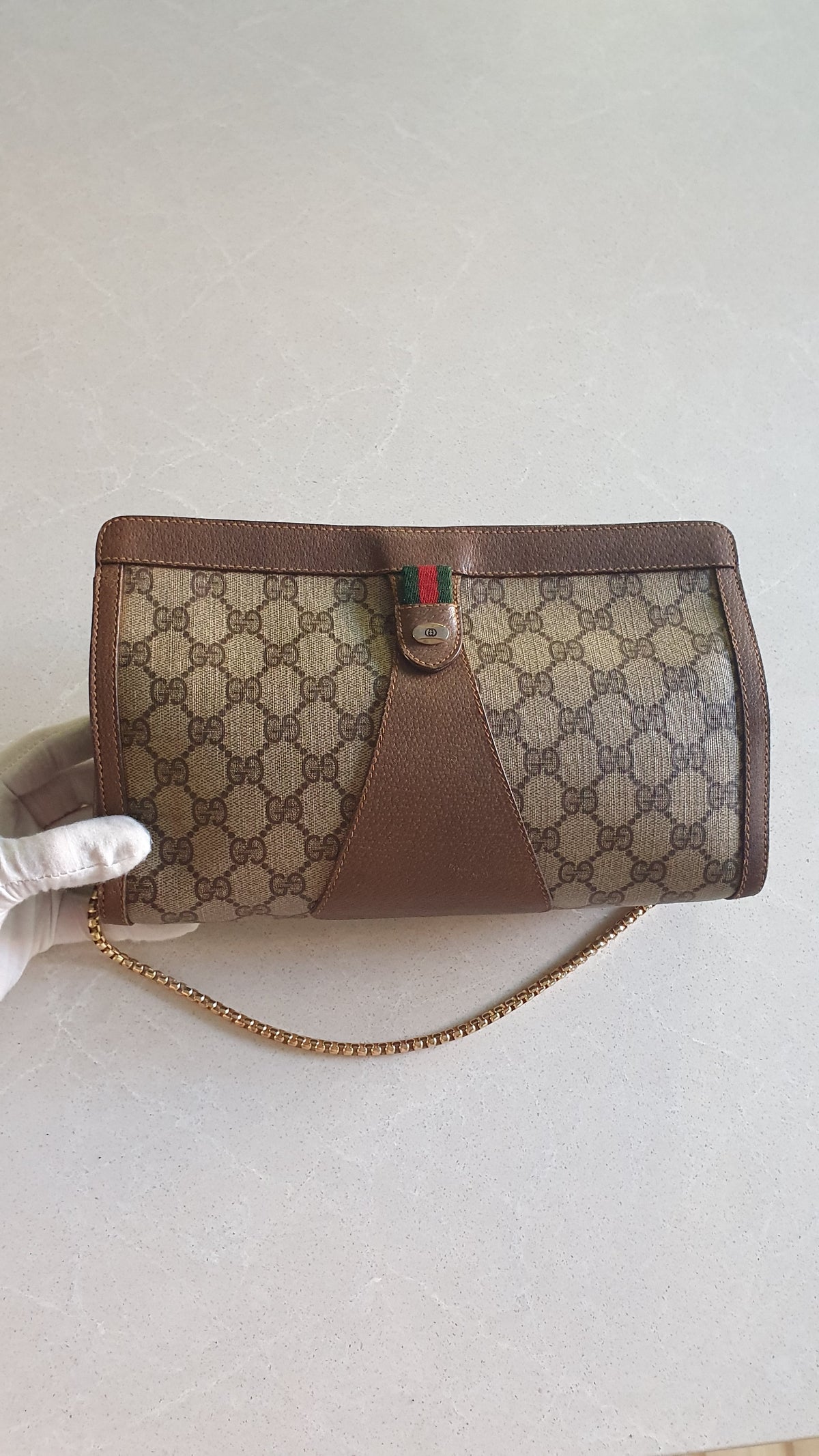 Authentic Vintage Gucci Upcycle Purse with Chains (with velcro closing)