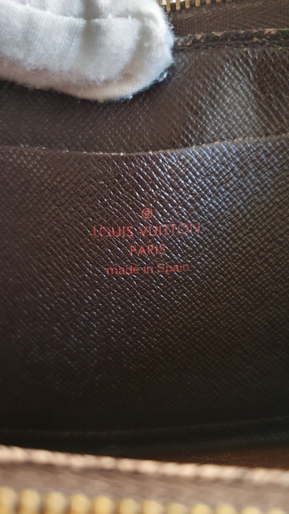 Authentic Vintage Louis Vuitton Upcycle Brown Damier Zip Wallet with Two Handles