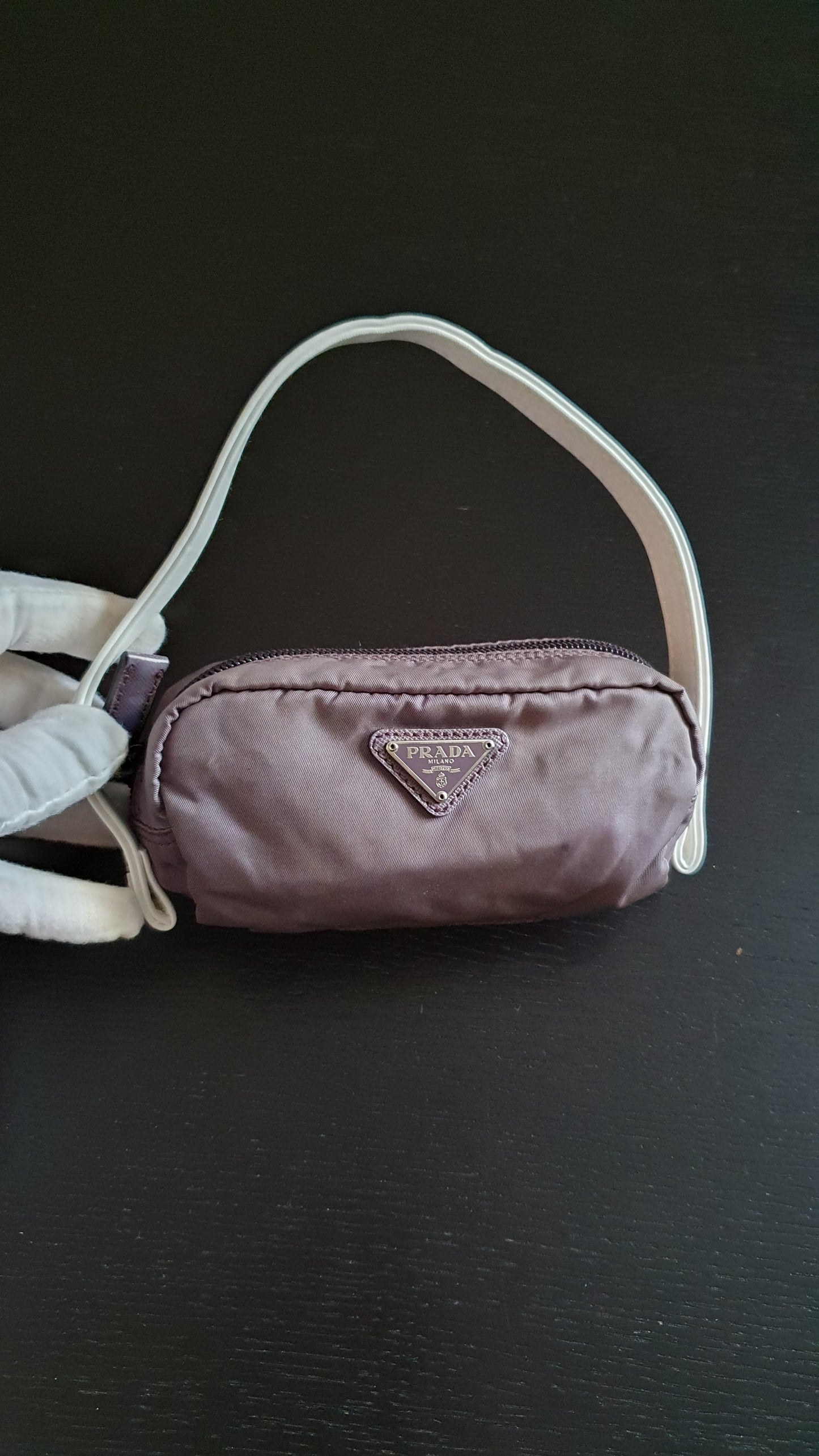 Authentic Prada Upcycle Purple Pouch with Strap