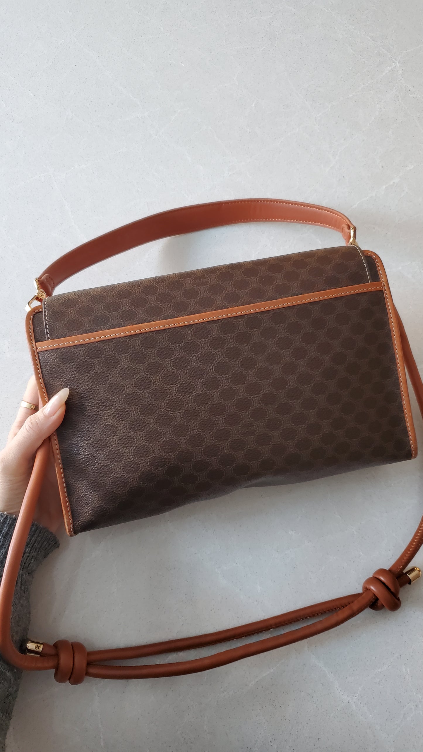 Authentic Vintage Celine (Brown) Upcycle Purse with Straps