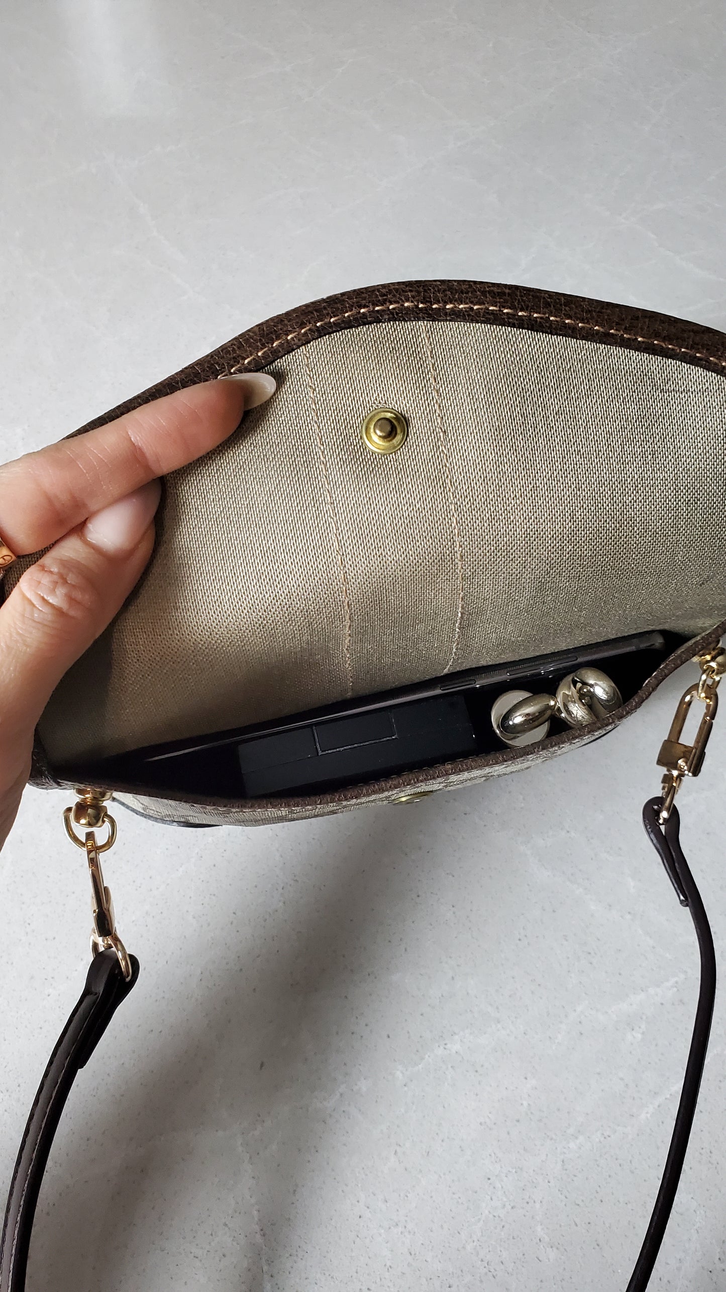 Authentic Vintage Gucci Upcycle Pouch with Strap