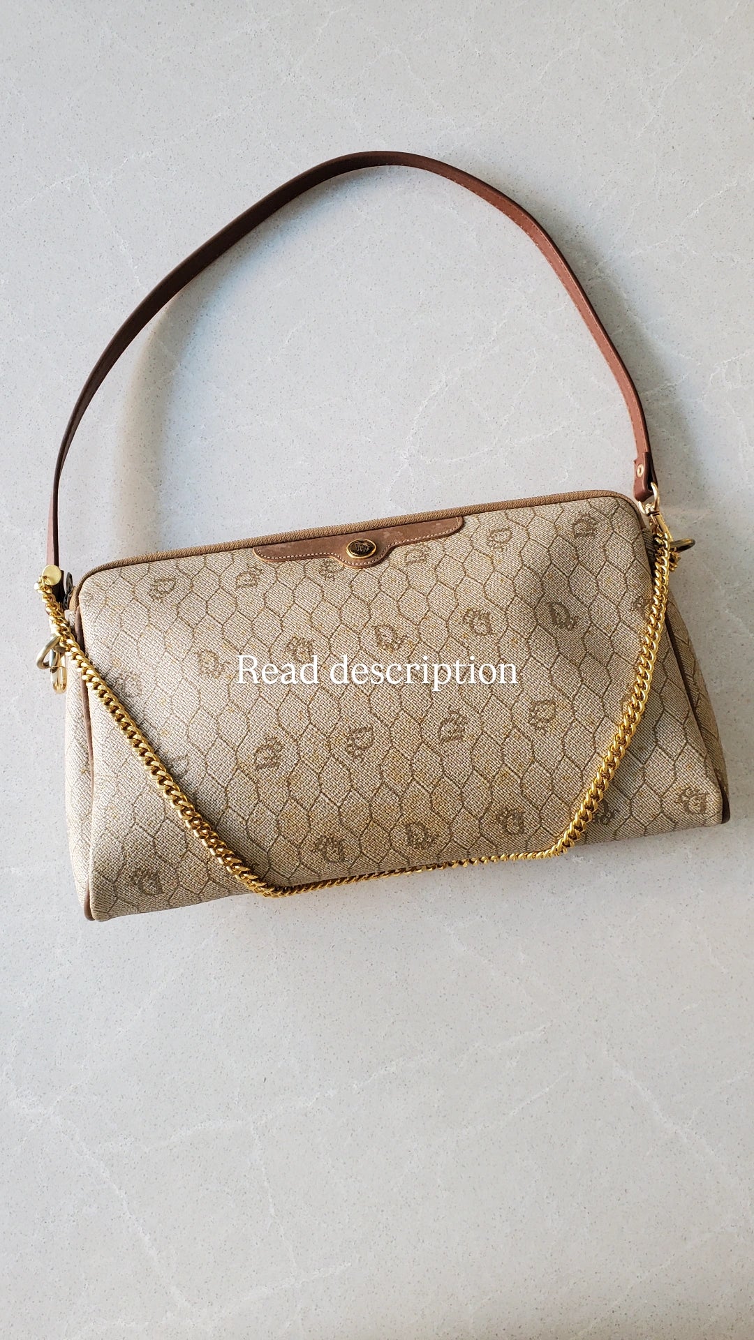 Authentic Vintage Dior Upcycle Purse with Strap & Chain