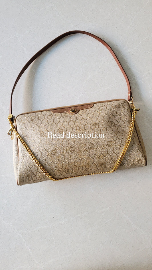 Authentic Vintage Dior Upcycle Purse with Strap & Chain