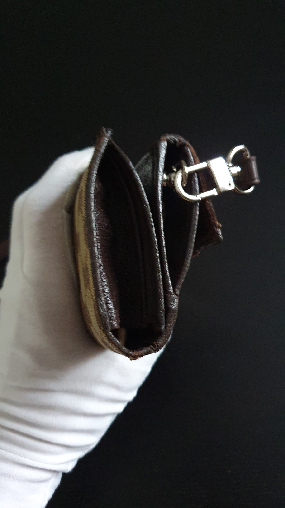 Authentic Gucci Upcycle Brown Wallet with Shoulder Strap