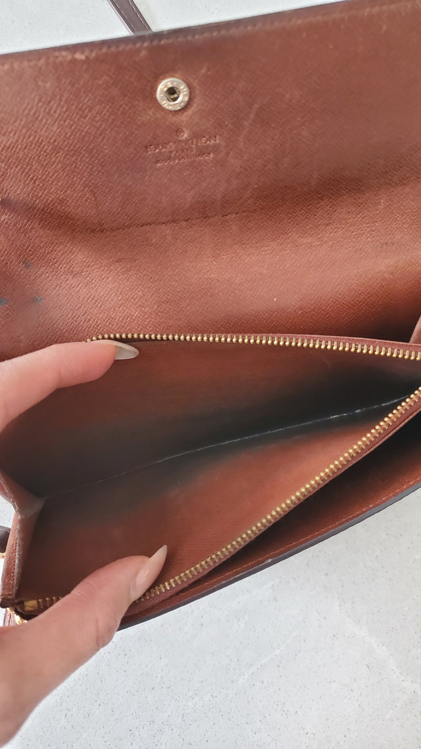 Authentic Vintage Louis Vuitton Upcycle Long Wallet with Strap