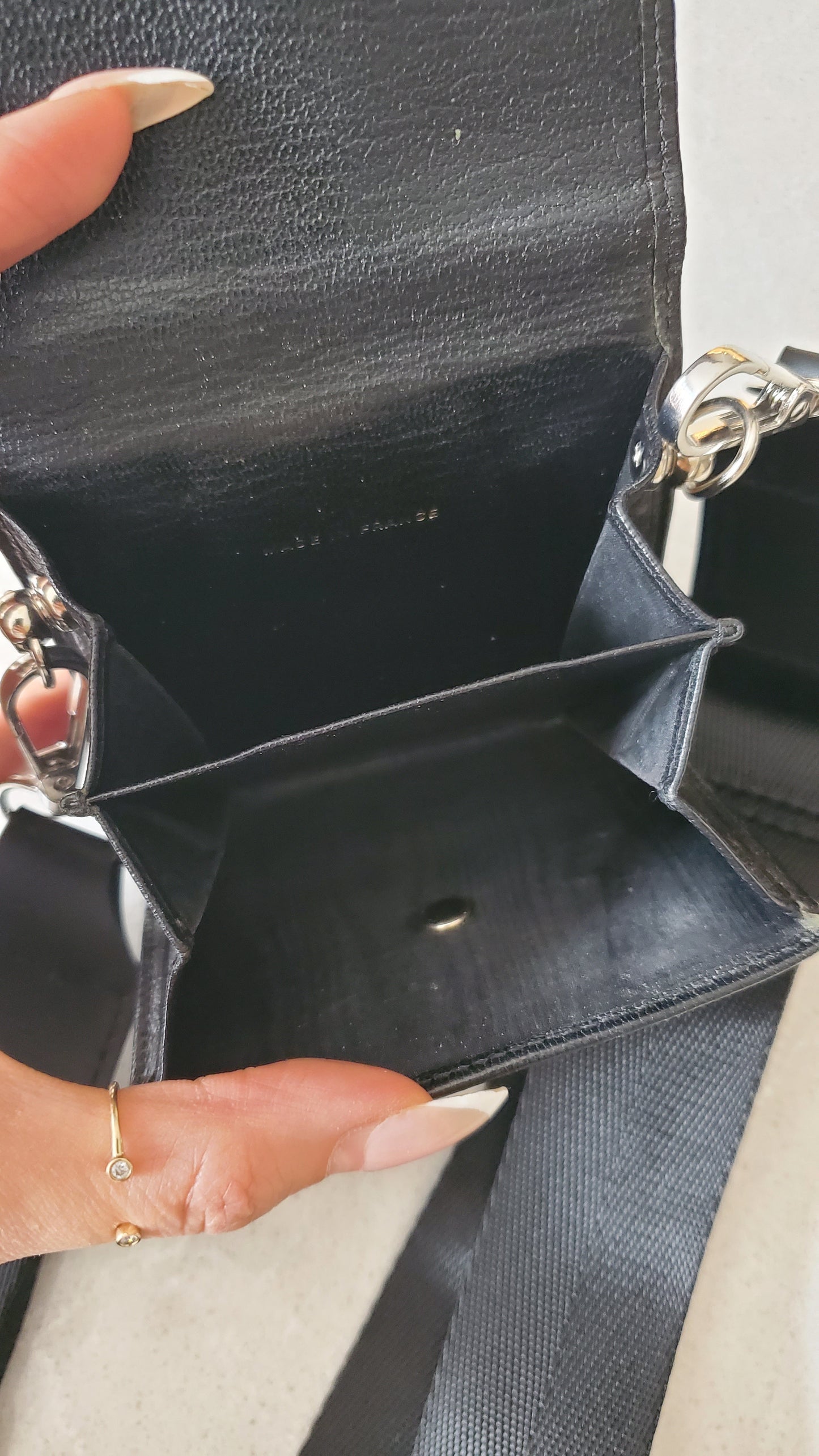 Authentic Chanel Upcycle Black Caviar Compact a Wallet with Strap