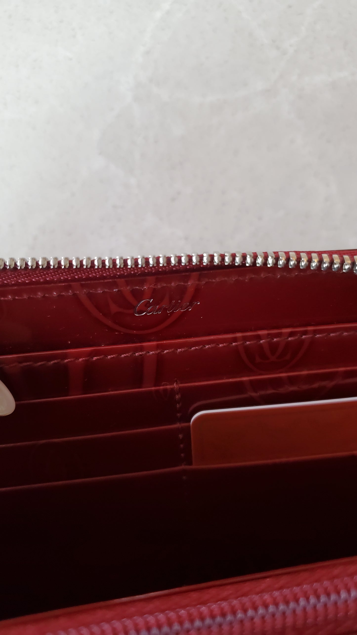 Authentic Vintage Cartier Upcycle Long Zip Wallet with Chains