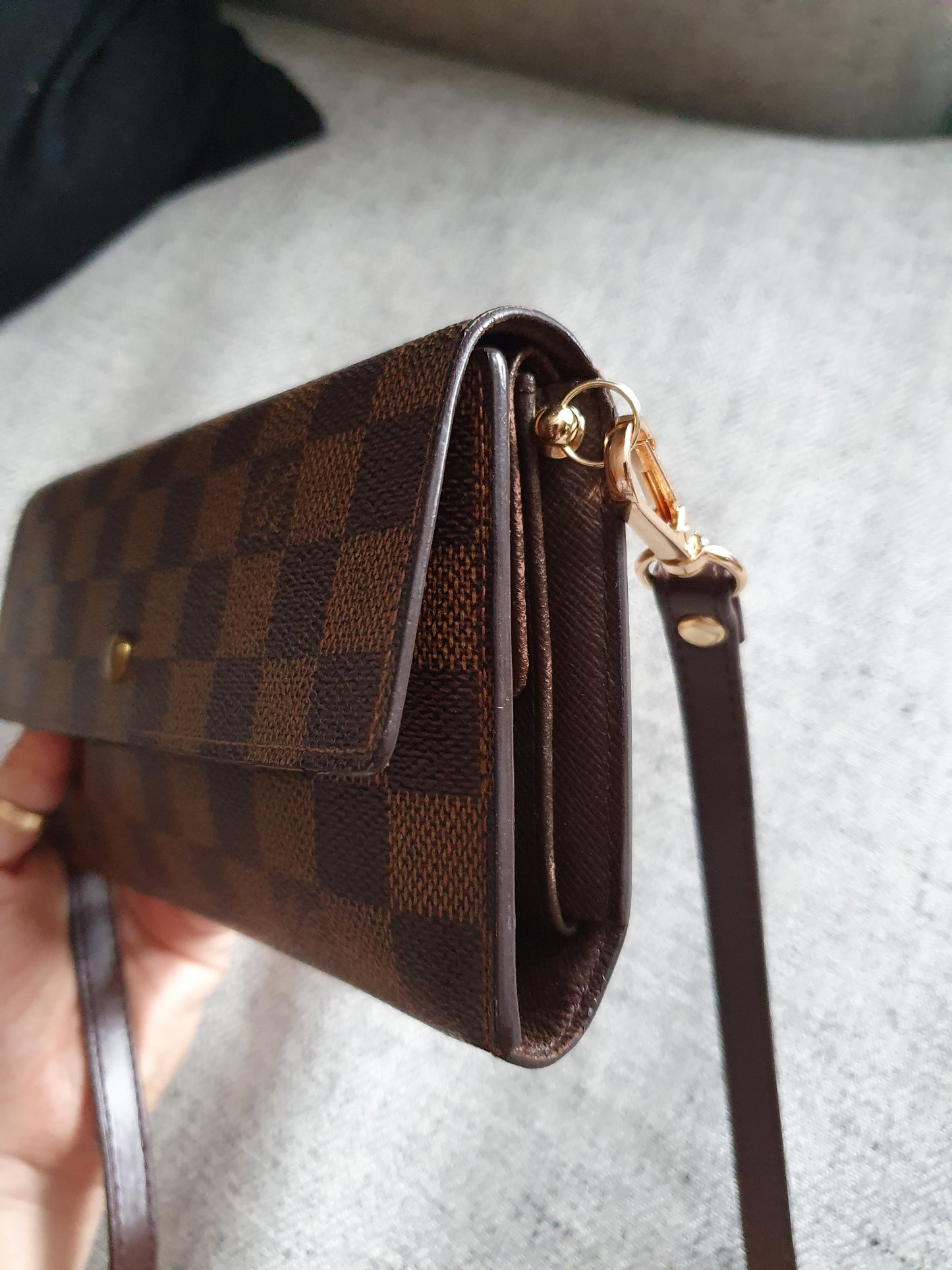 *New Drop* Authentic Louis Vuitton Brown Ebene Upcycle (Open) Wallet on Strap