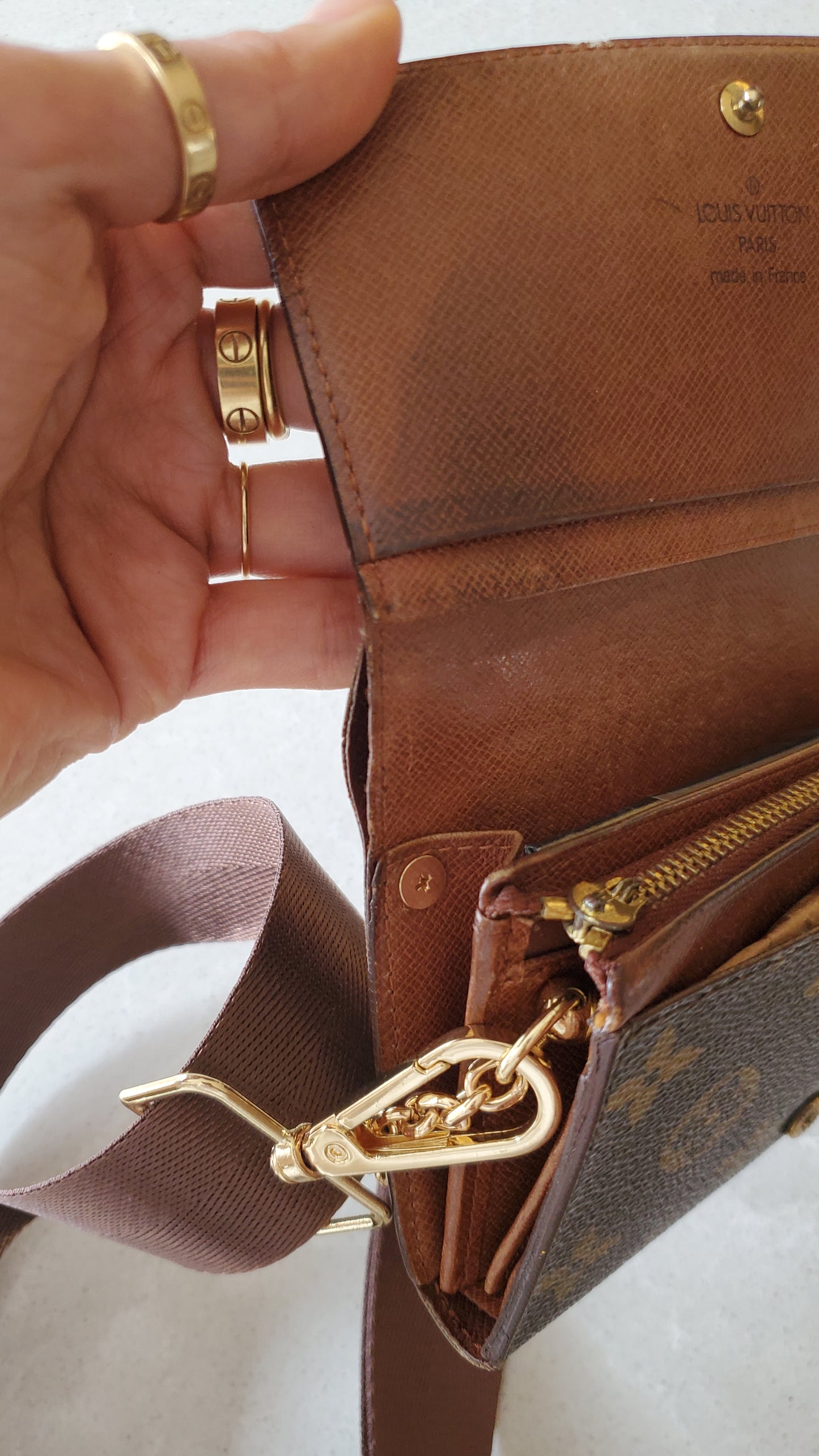 Authentic Vintage Louis Vuitton (RA0994) Upcycle Small Wallet with Strap and Chain