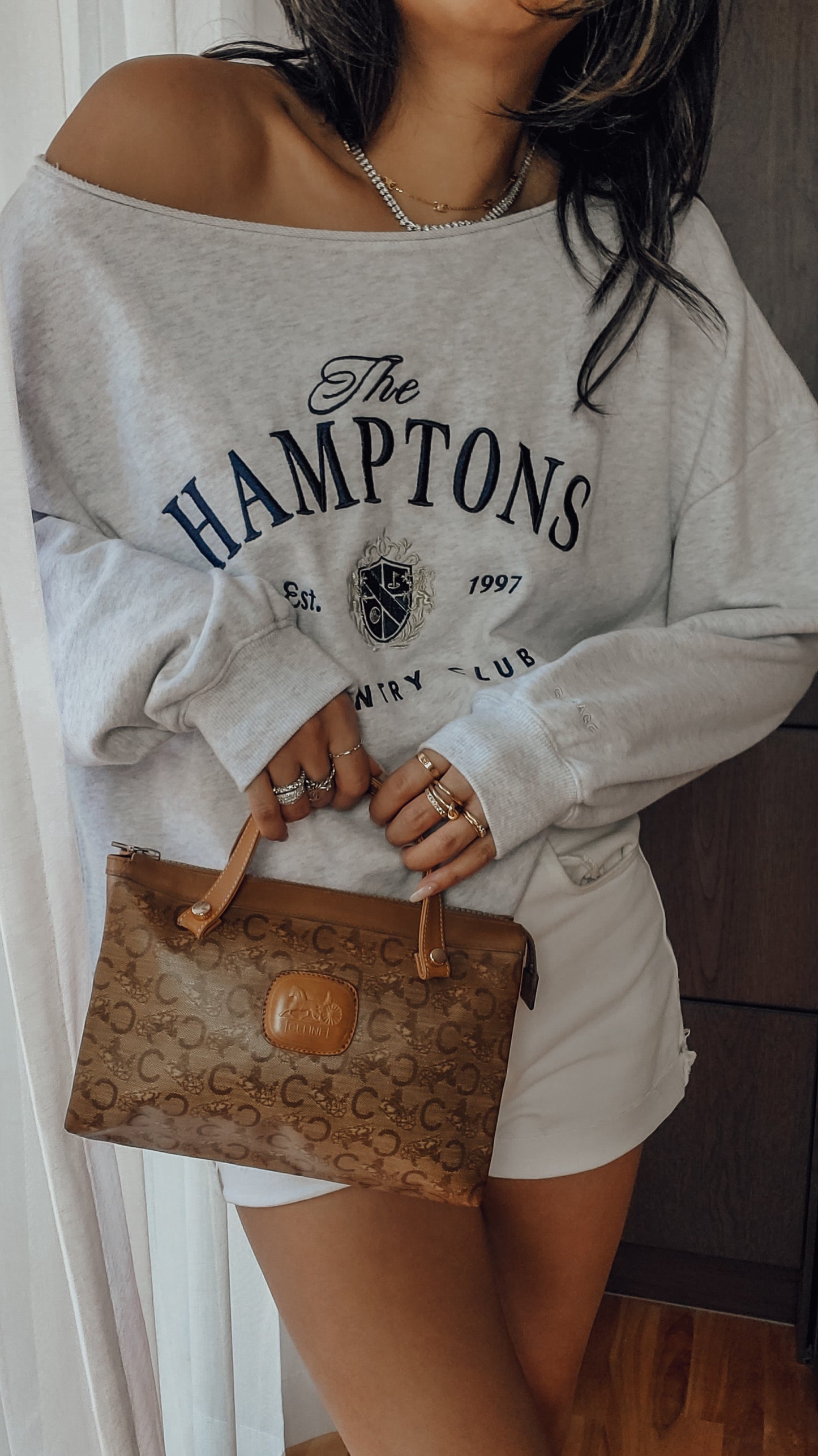 Authentic Vintage Celine Upcycle Tan Purse with Handle Straps
