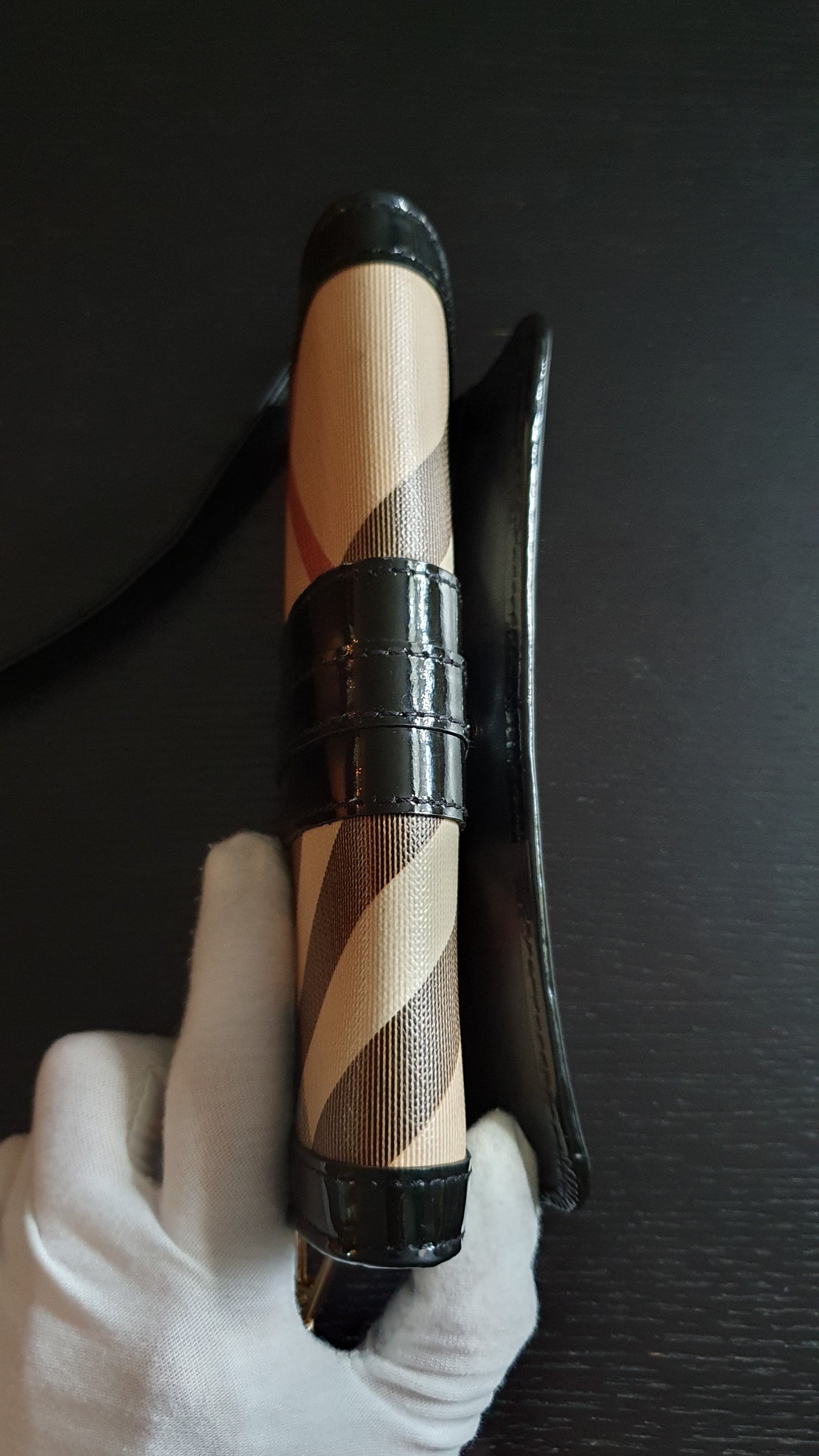 Authentic Burberry Upcycle Flap Wallet with Shoulder Strap