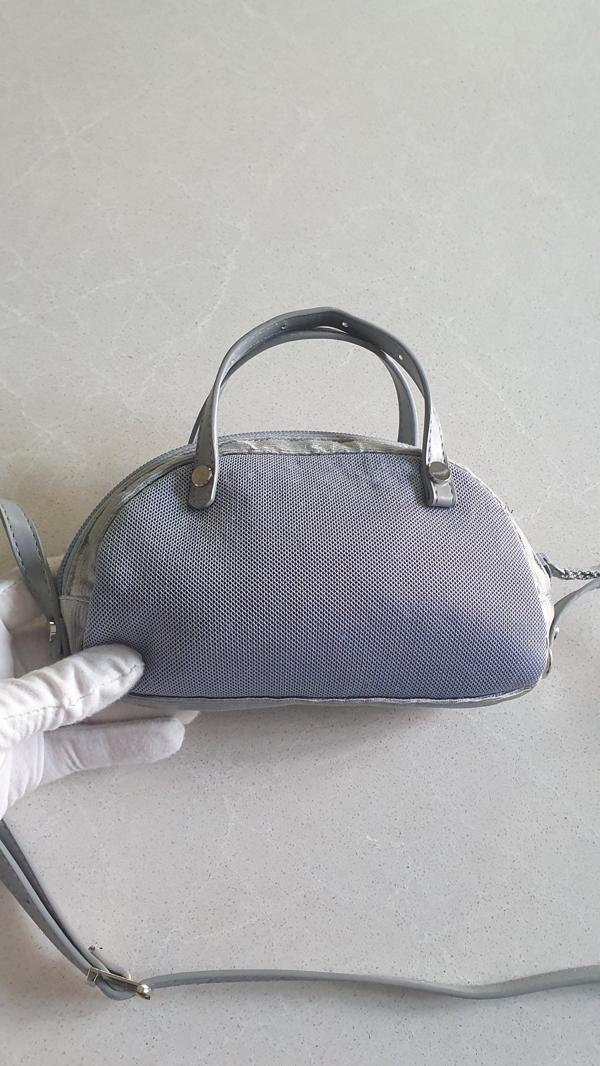 Authentic Prada Upcycle Blue Pouch with Straps