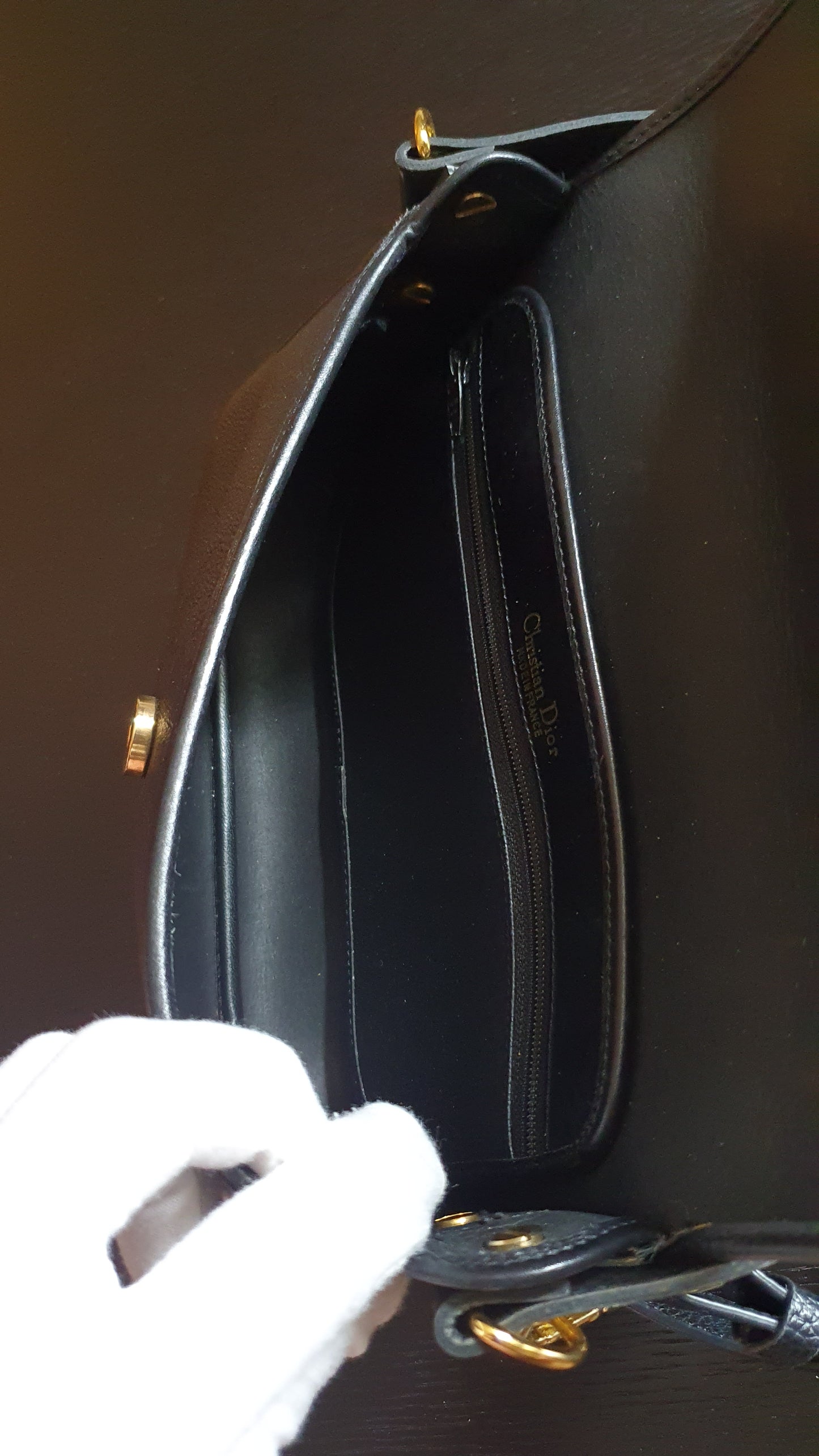 Authentic Vintage Dior Upcycle Black Purse with Chain & Strap
