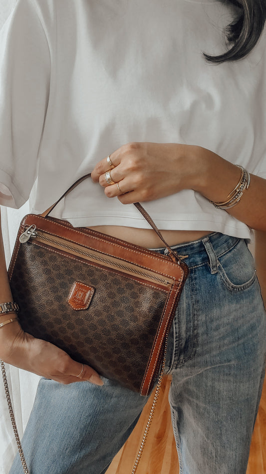 Authentic Vintage Celine Upcycle Purse (with Single Handle Strap)