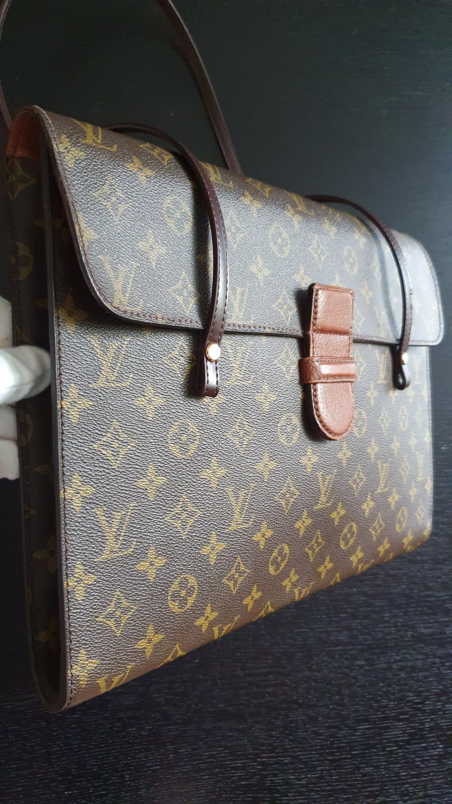 *Rare* Authentic Vintage Louis Vuitton Upcycle Brown Versatile Purse with Handle Straps