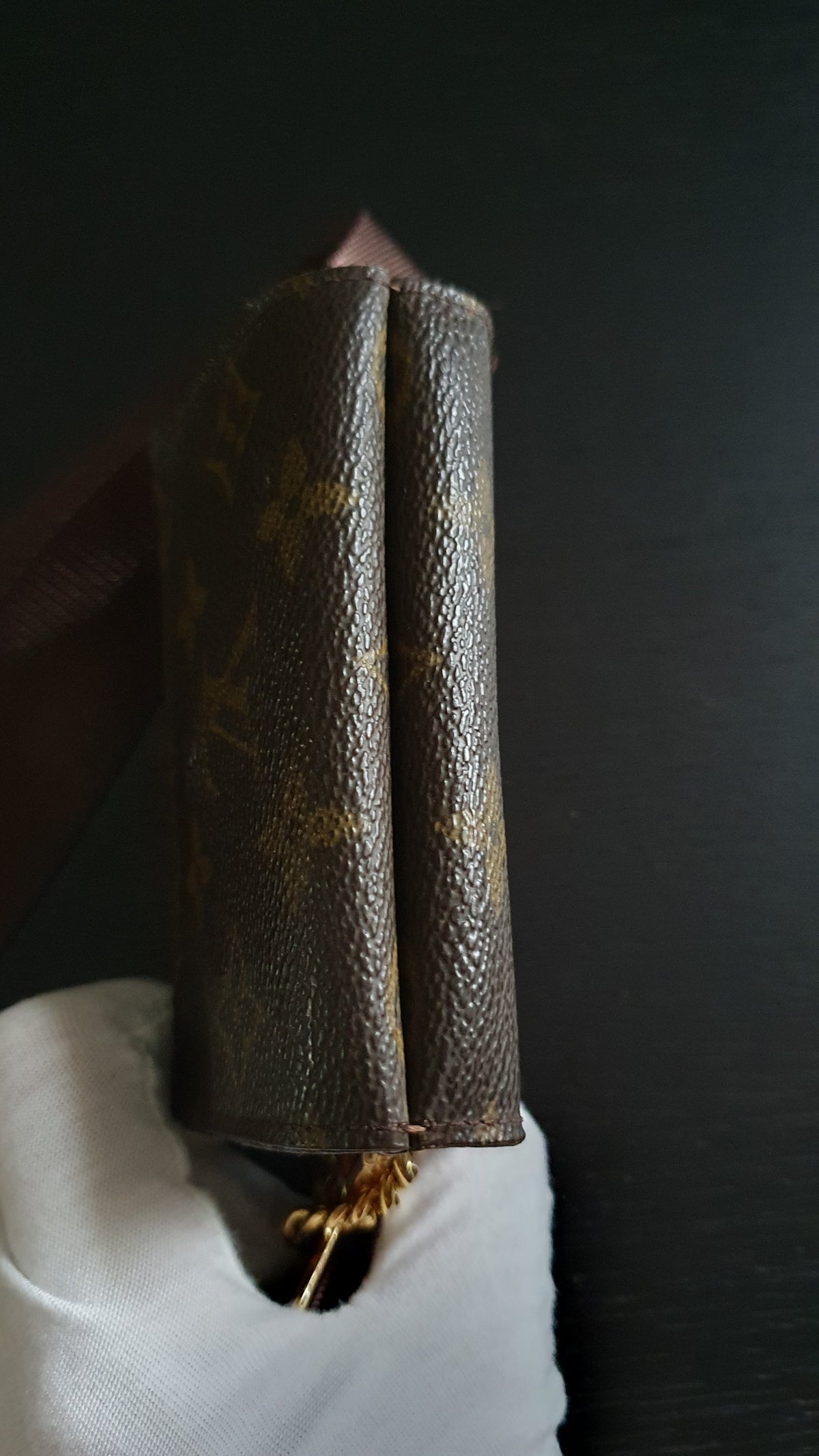 Authentic Vintage Louis Vuitton (4) Upcycle Small Wallet on Chain & Strap
