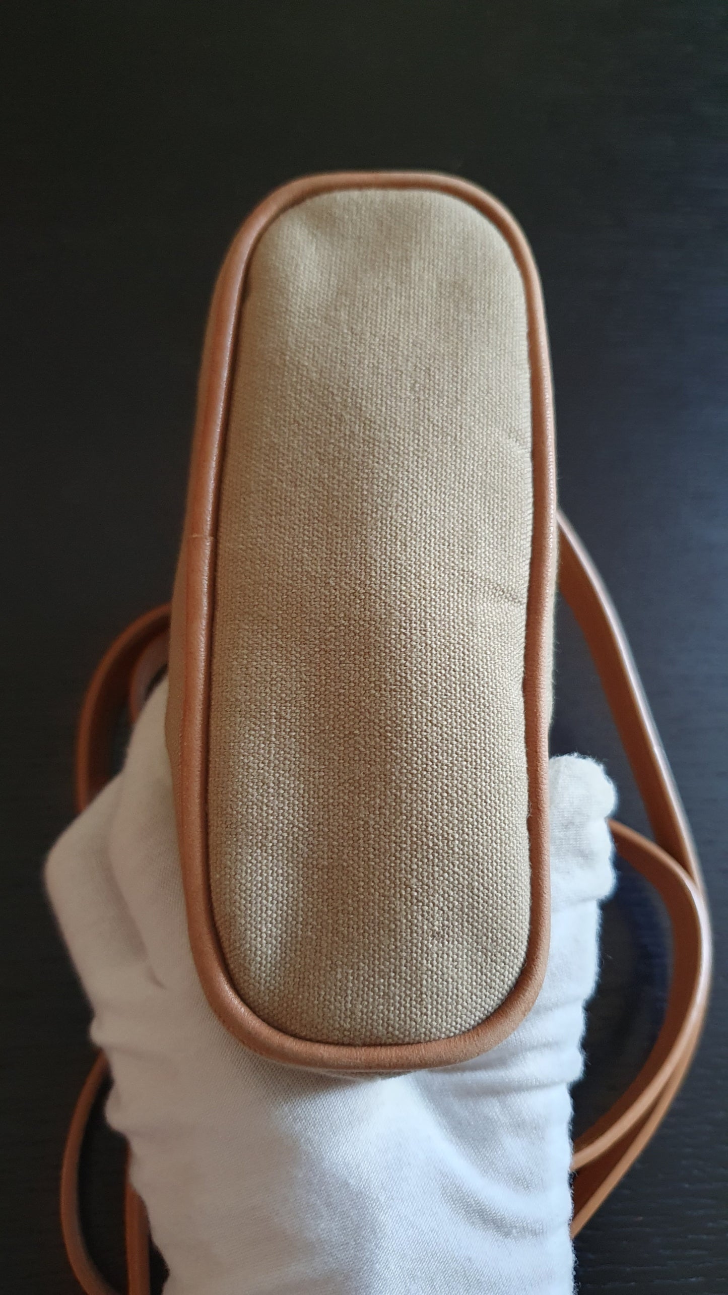 Authentic Hermès Upcycle Canvas Small Pochette with Straps