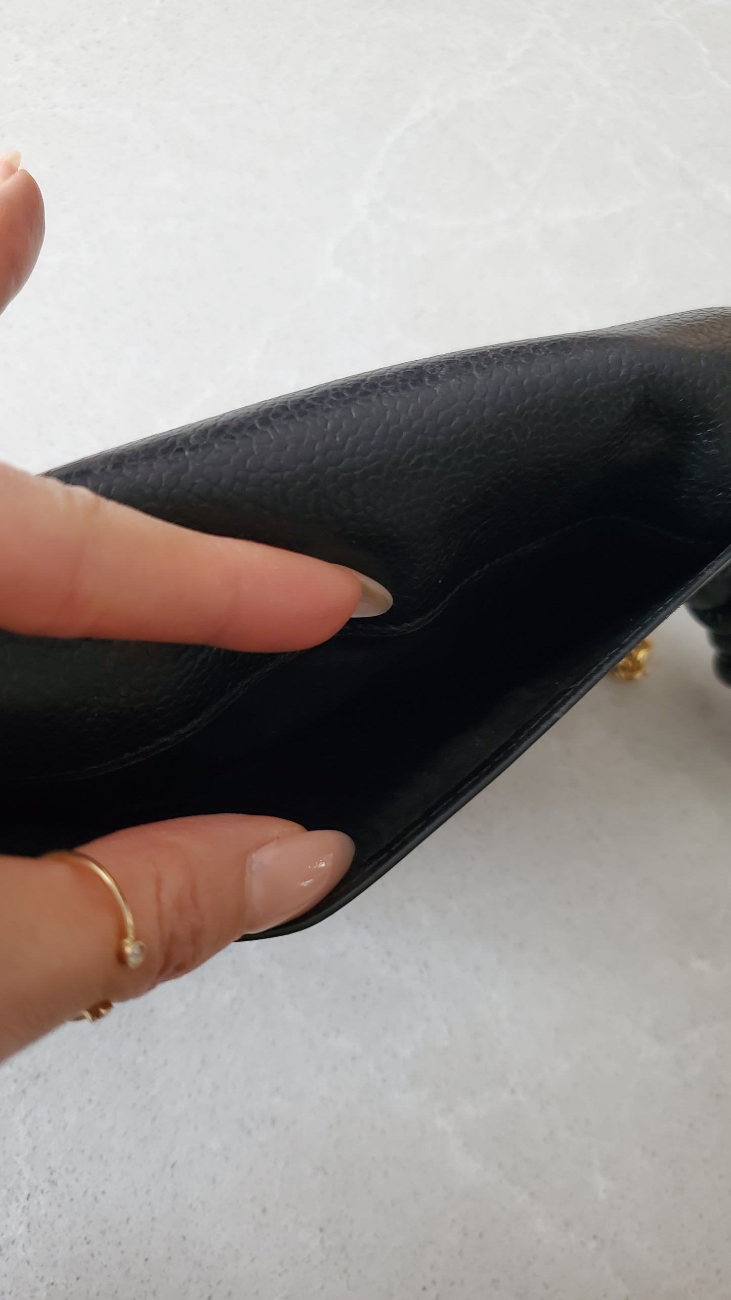 Authentic Chanel Upcycle Black Caviar Wallet on Chain & Strap