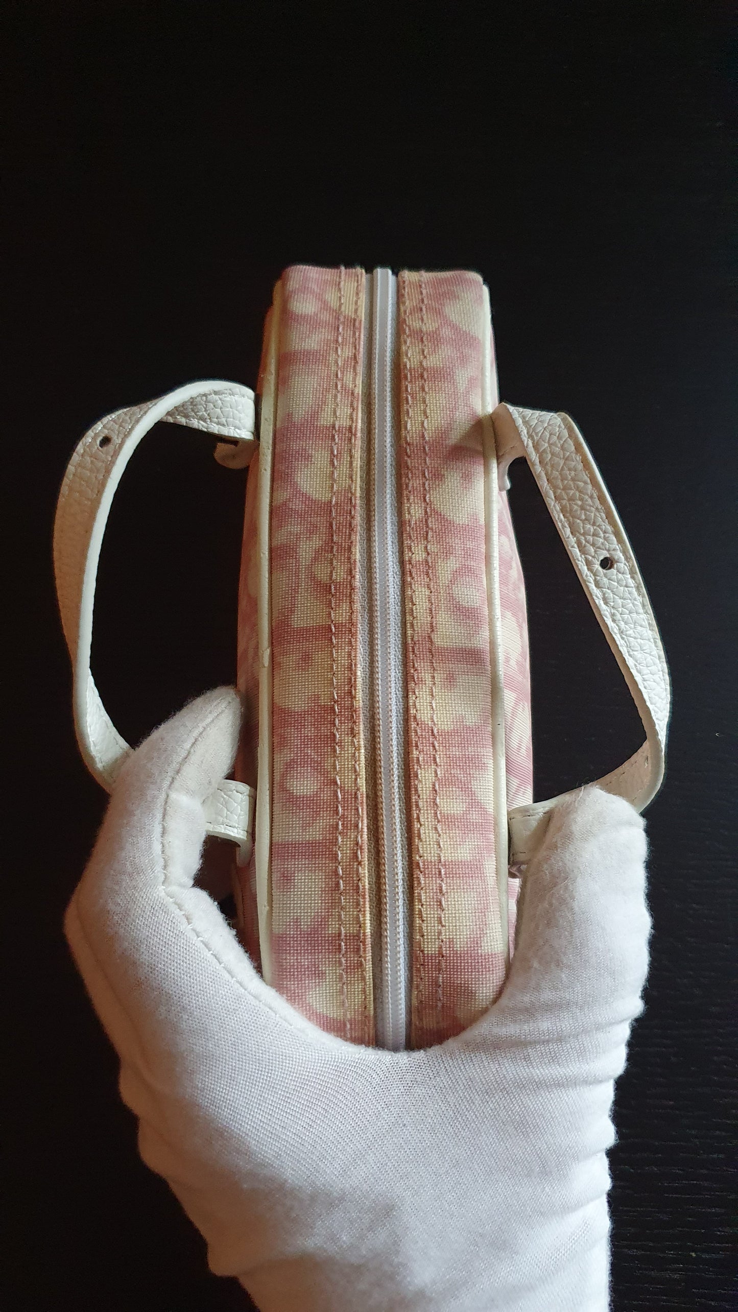 Authentic Vintage Dior Upcycle Pink Shoulder Pouch Purse with Two Handles