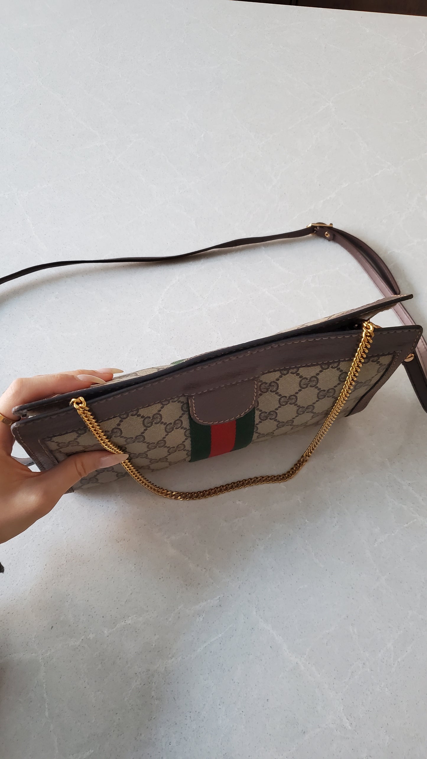 Authentic Vintage Gucci Upcycle Purse with Chain & Strap