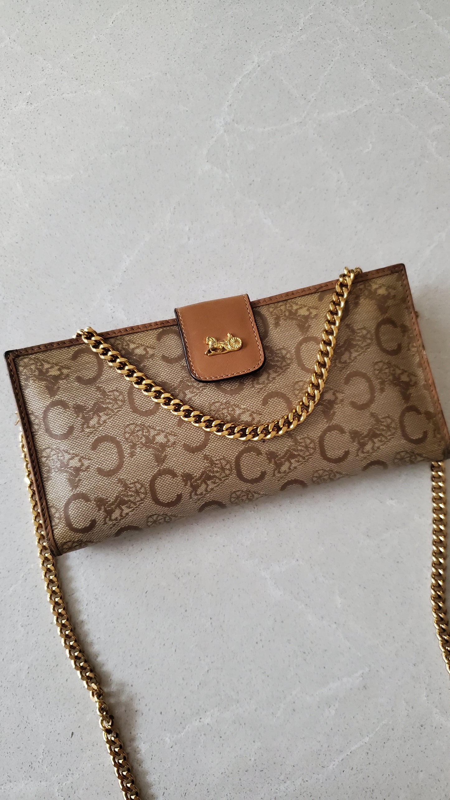 Authentic Vintage Celine Upcycle Long Wallet on Chains
