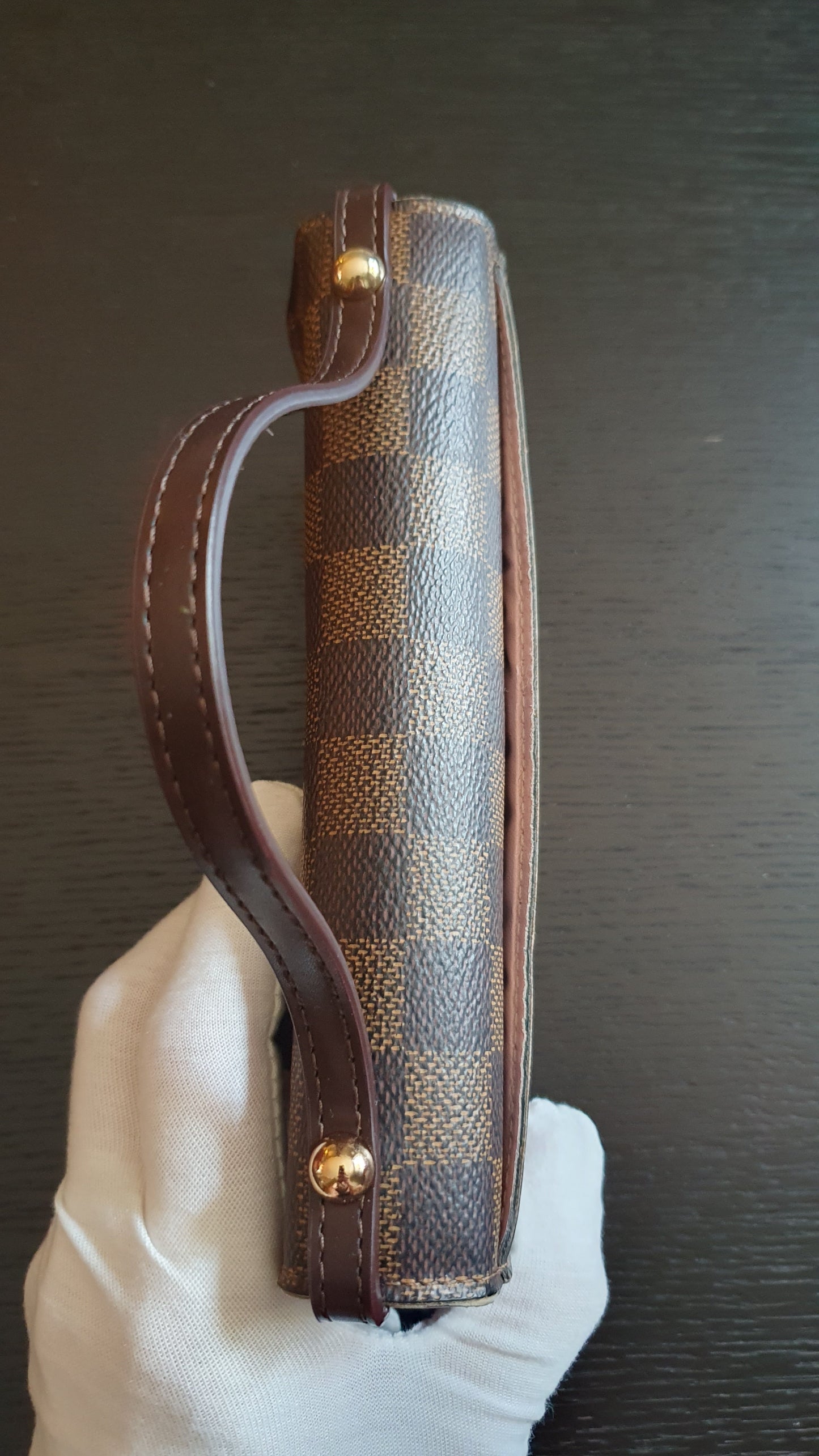 Authentic Louis Vuitton Upcycle Brown Damier Wallet with Single Handle